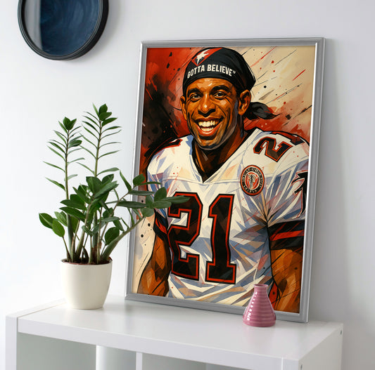 Deion Sanders poster canvas painting wall art print falcons decor