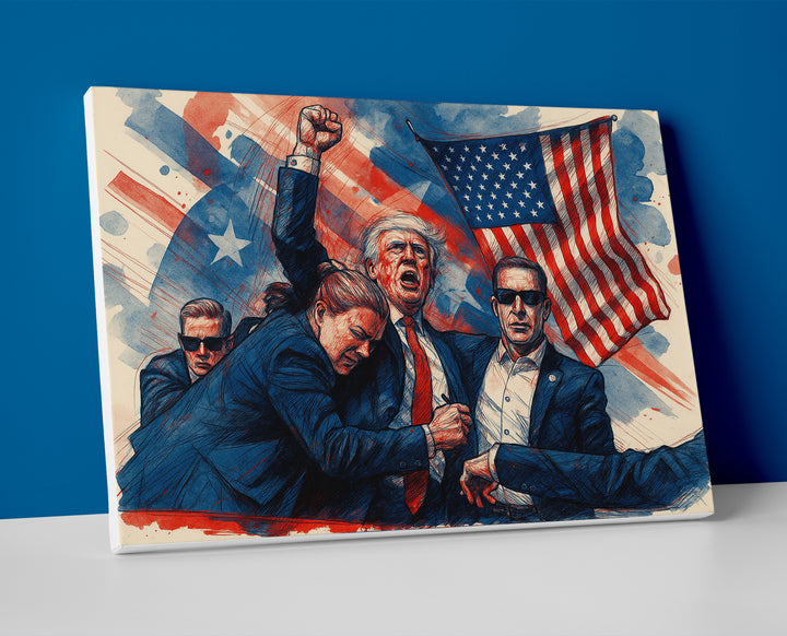 Donald Trump Shooting Poster canvas wall art painting