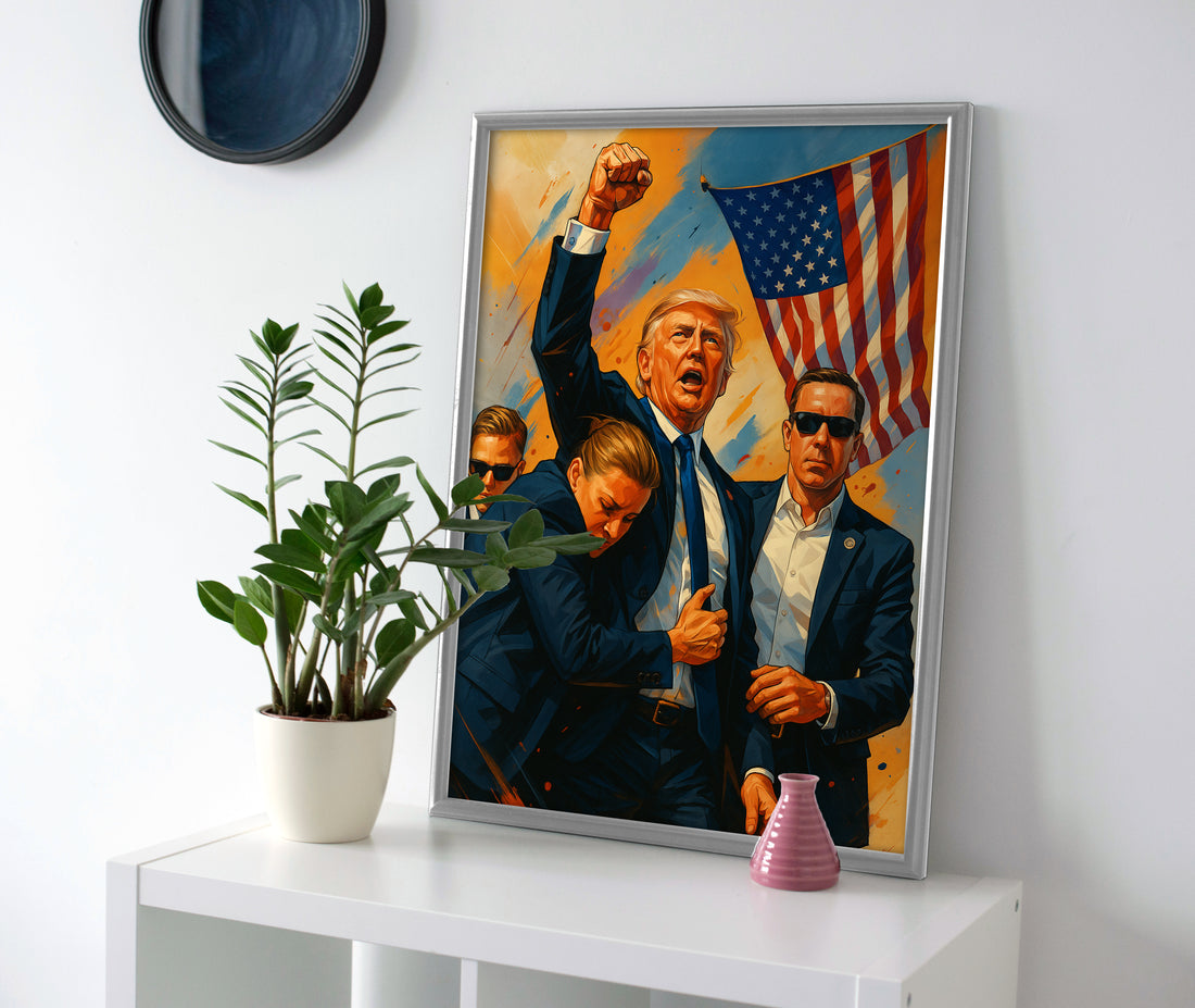 Donald Trump Shot Poster canvas painting shooting wall art print decor
