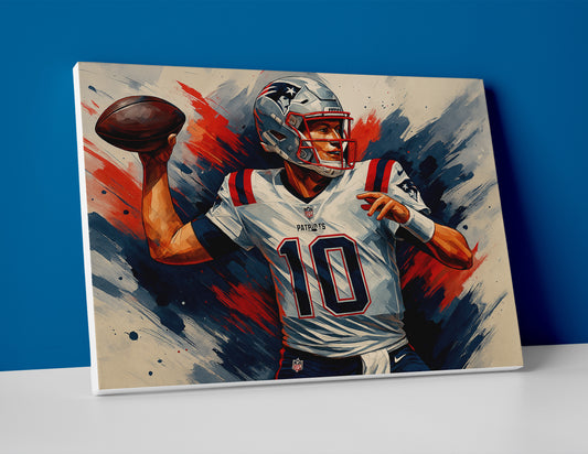 Drake Maye Poster canvas wall art print painting