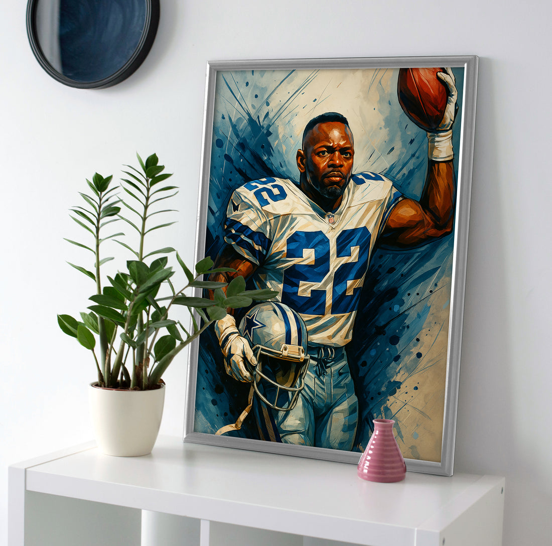 Emmitt Smith Poster canvas painting wall art print cowboys decor