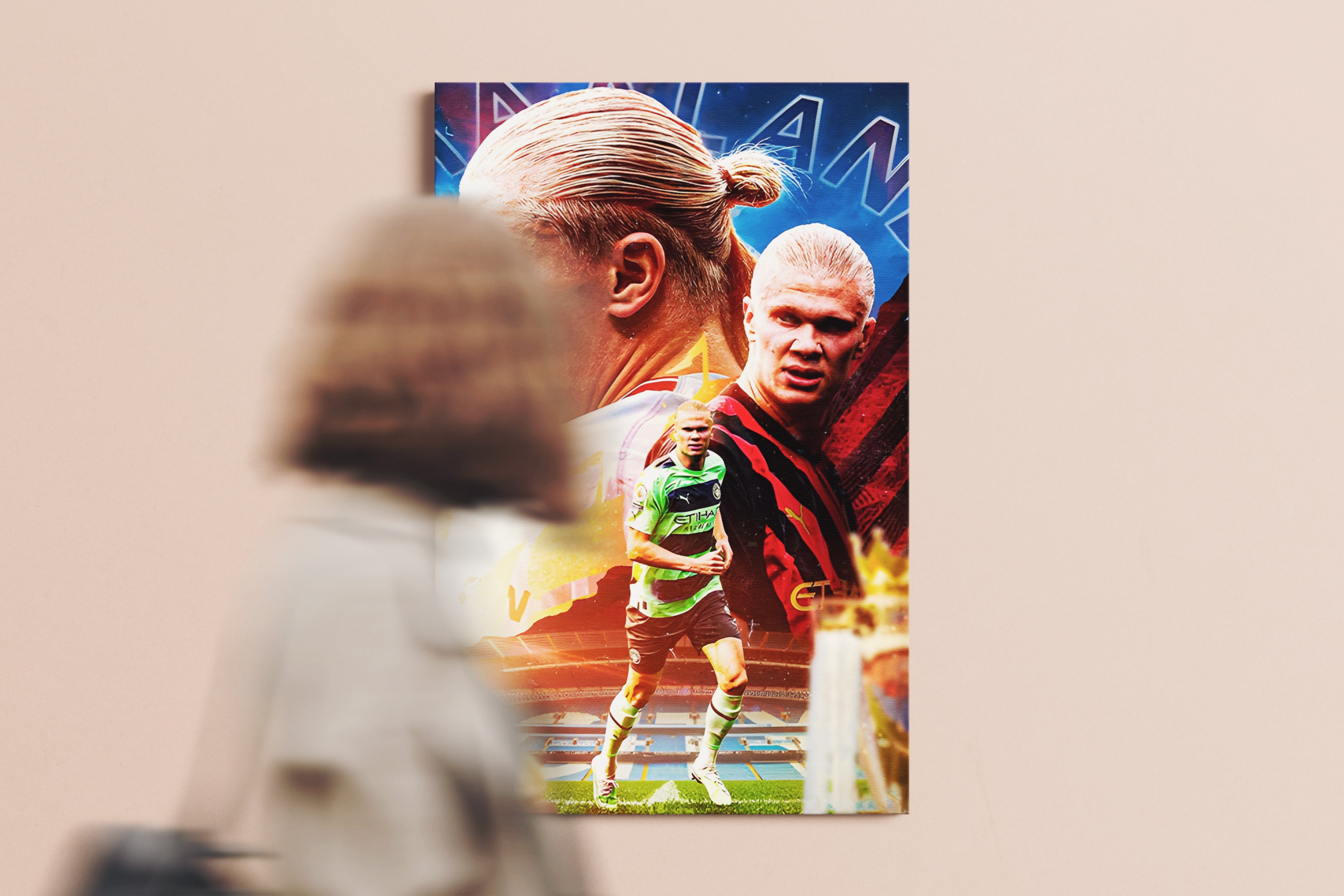 Erling Haaland Soccer Poster or Canvas Wall Art decor
