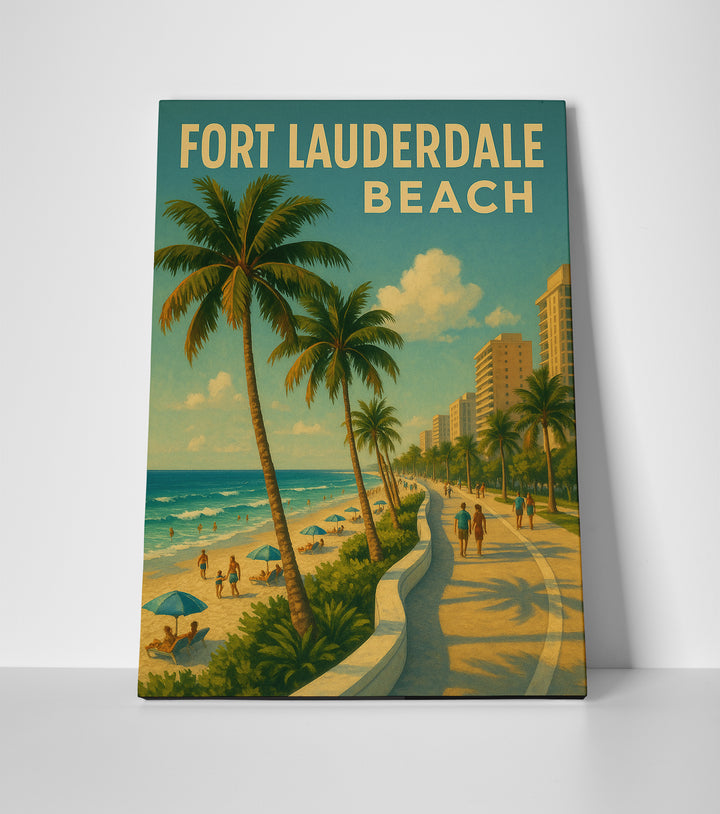 Fort Lauderdale Beach Poster canvas wall art print decor