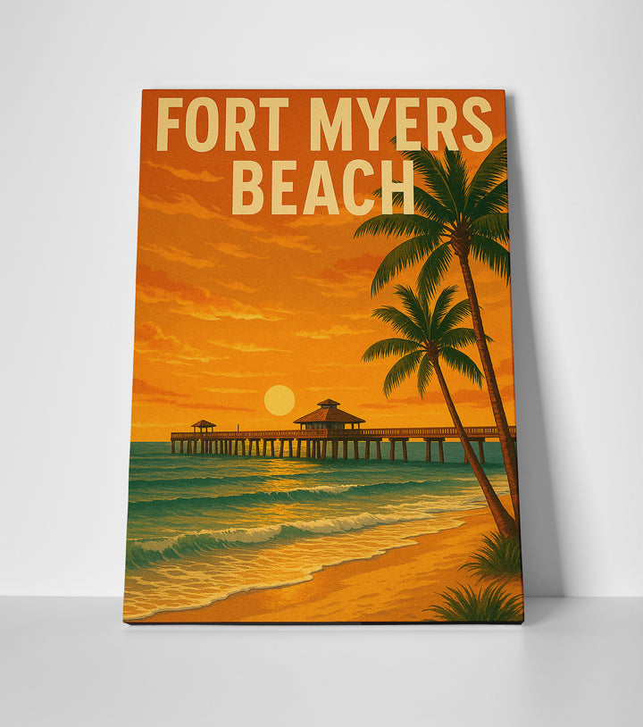 Fort Myers Beach Poster canvas wall art print decor