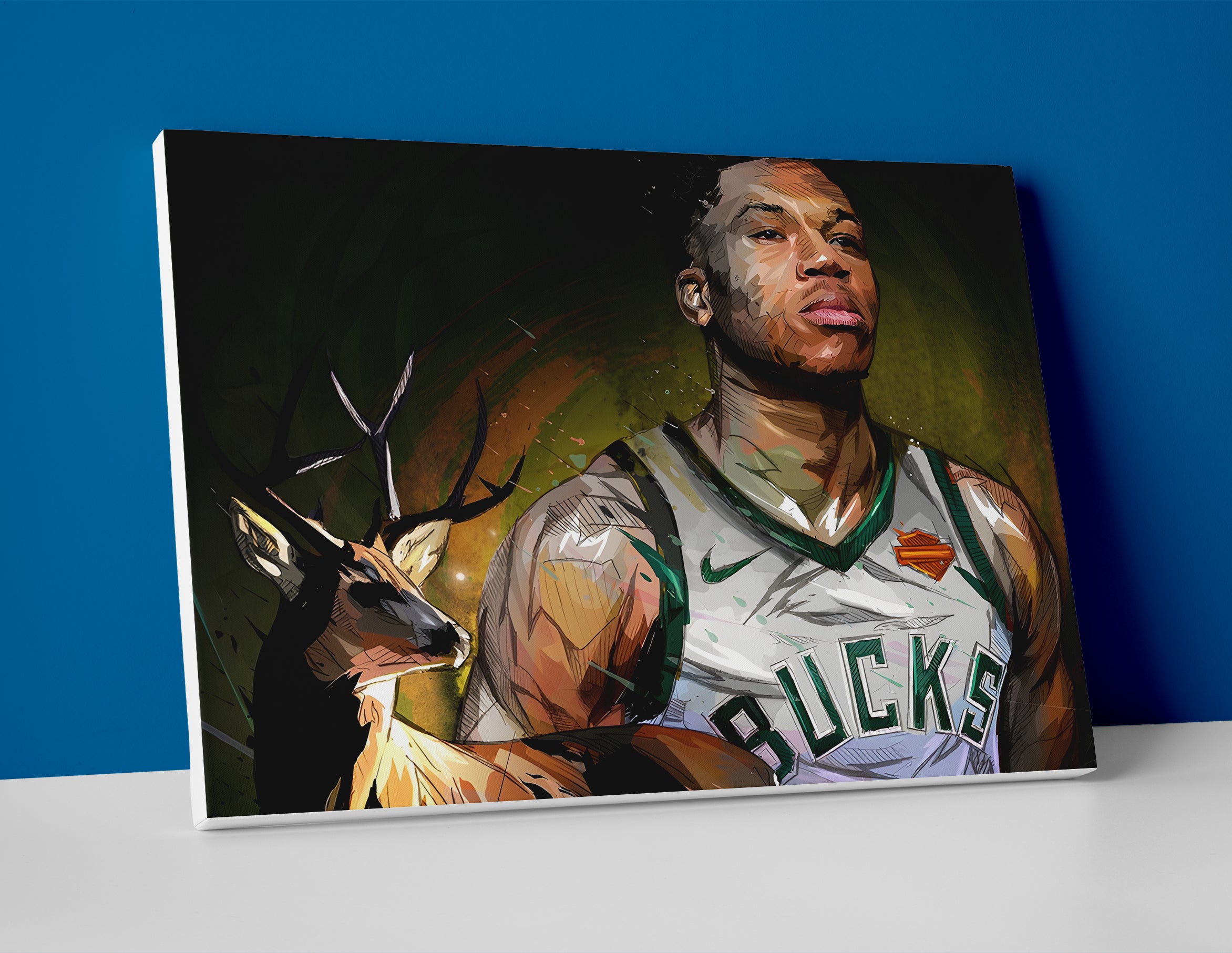 Giannis Antetokounmpo Bucks Poster canvas wall art print painting basketball painting