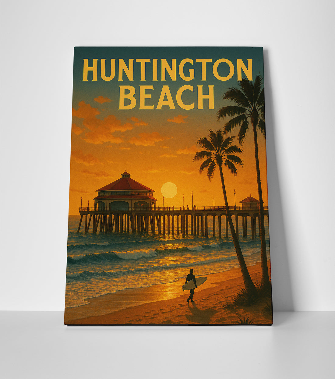 Huntington Beach Poster canvas wall art print decor