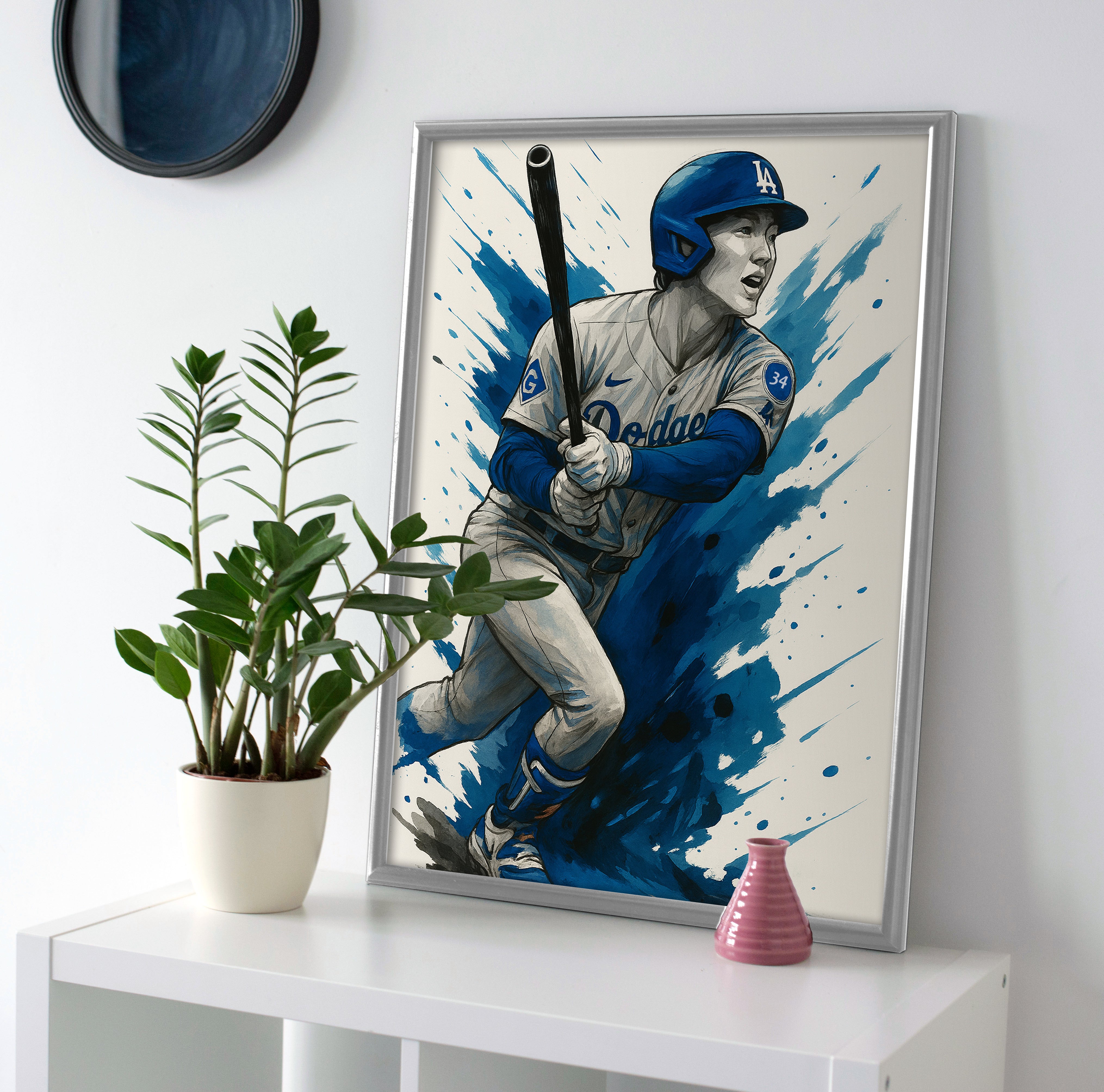 Hyeseong Kim Poster canvas la dodgers wall art painting baseball