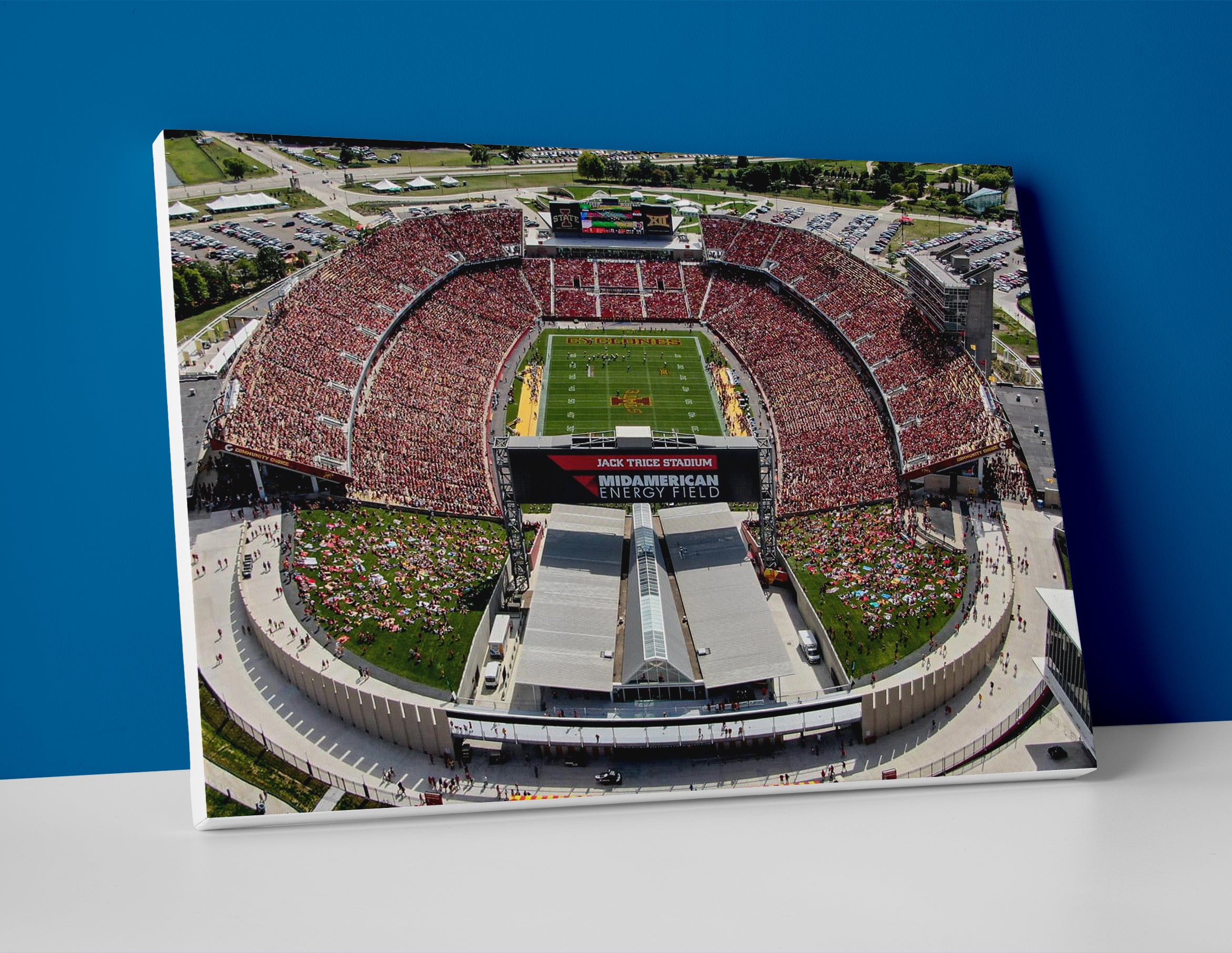 Iowa State football stadium poster canvas wall art