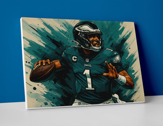 Jalen Hurts Throw Poster painting canvas wall art print decor