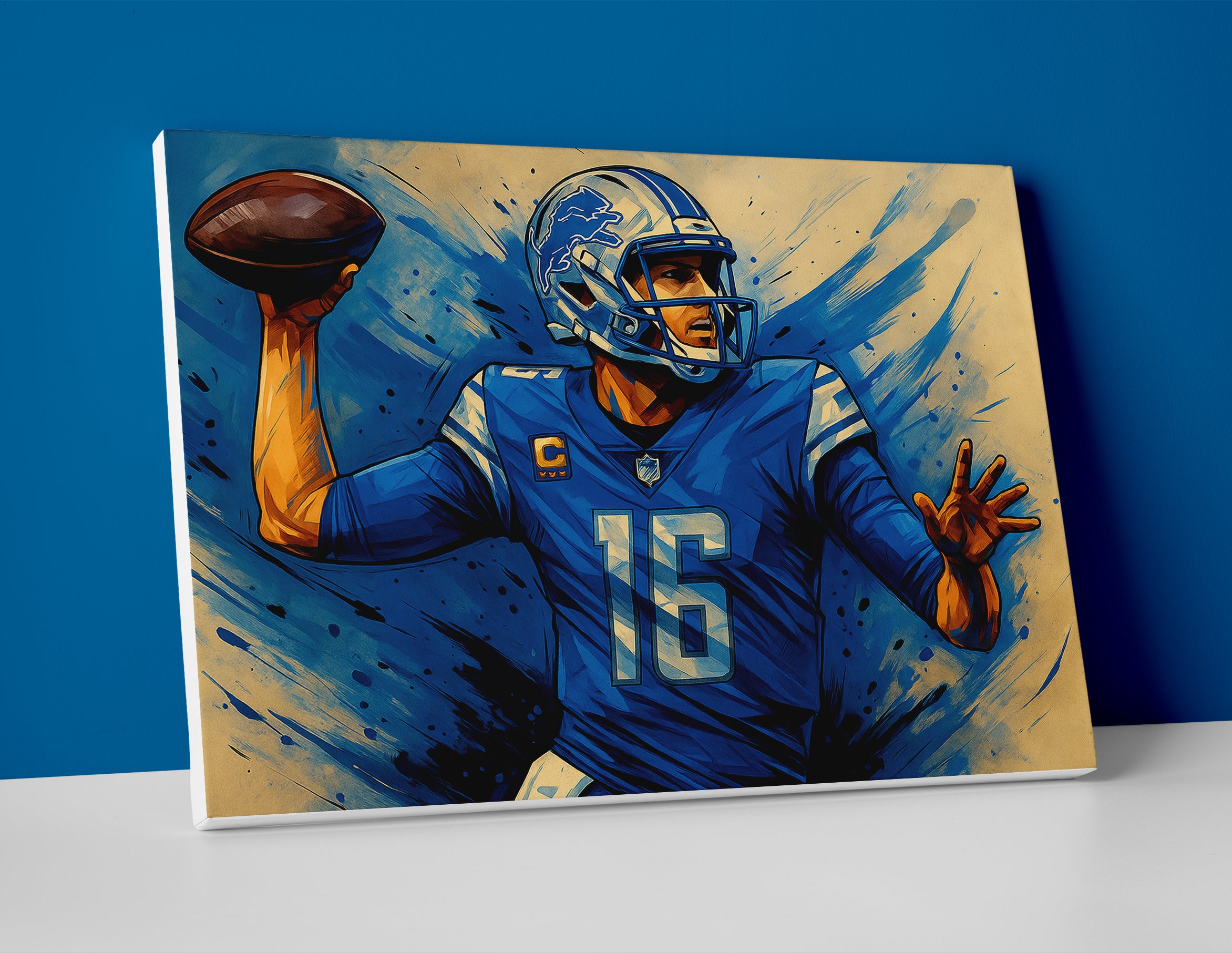 Jared Goff Poster painting canvas lions wall art print decor