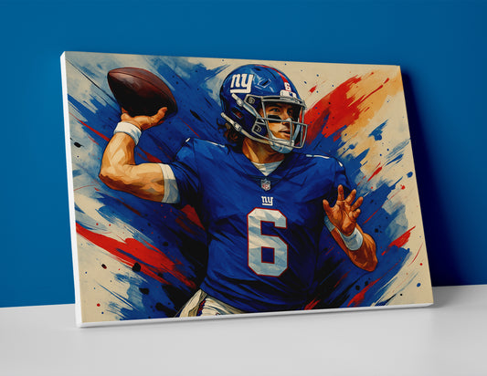 Jaxson Dart poster canvas painting new york giants wall art print decor