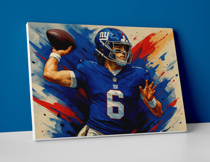 Jaxson Dart poster canvas painting new york giants wall art print decor