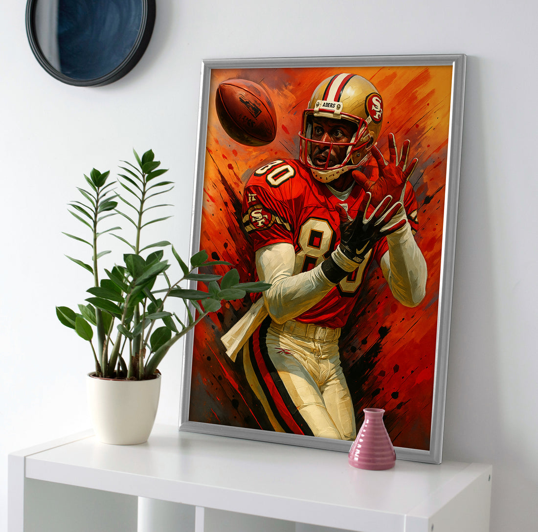 Jerry Rice poster canvas painting wall art print 49ers decor
