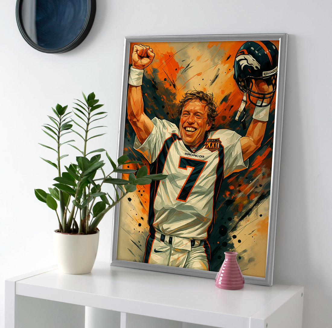 John Elway Poster canvas painting wall art print broncos decor
