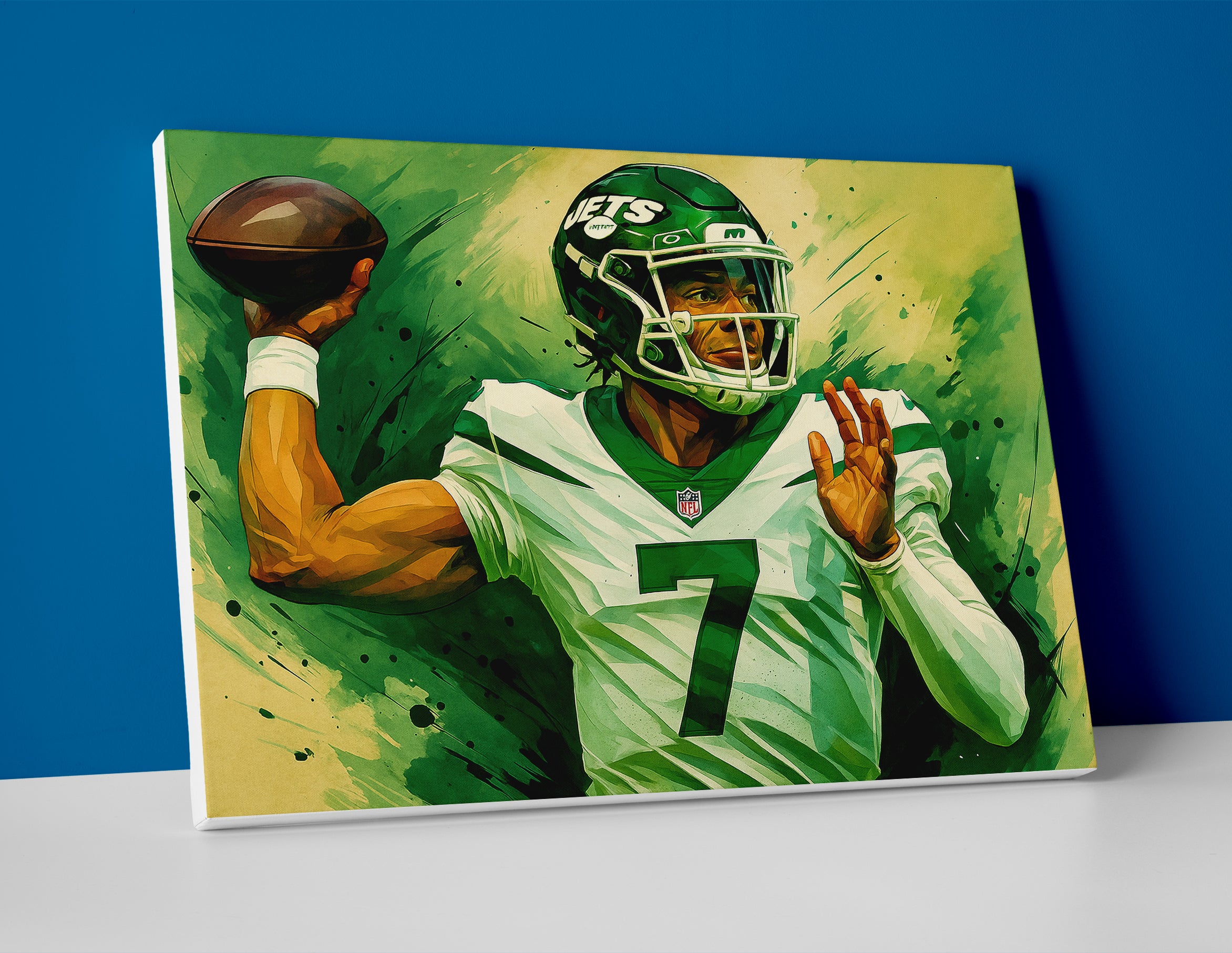 Justin Fields Jets Poster canvas wall art print painting