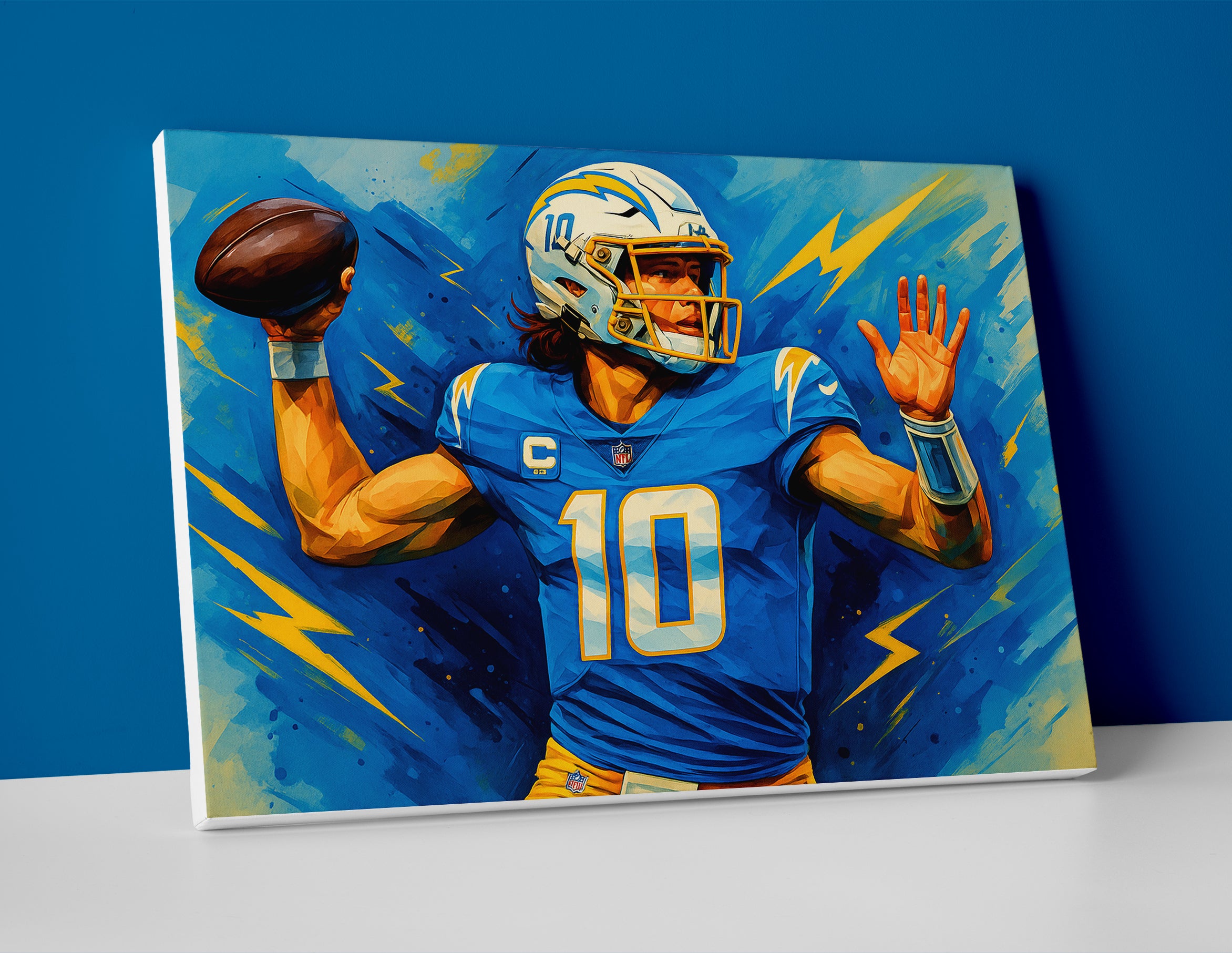 Justin Herbert poster canvas wall art print painting
