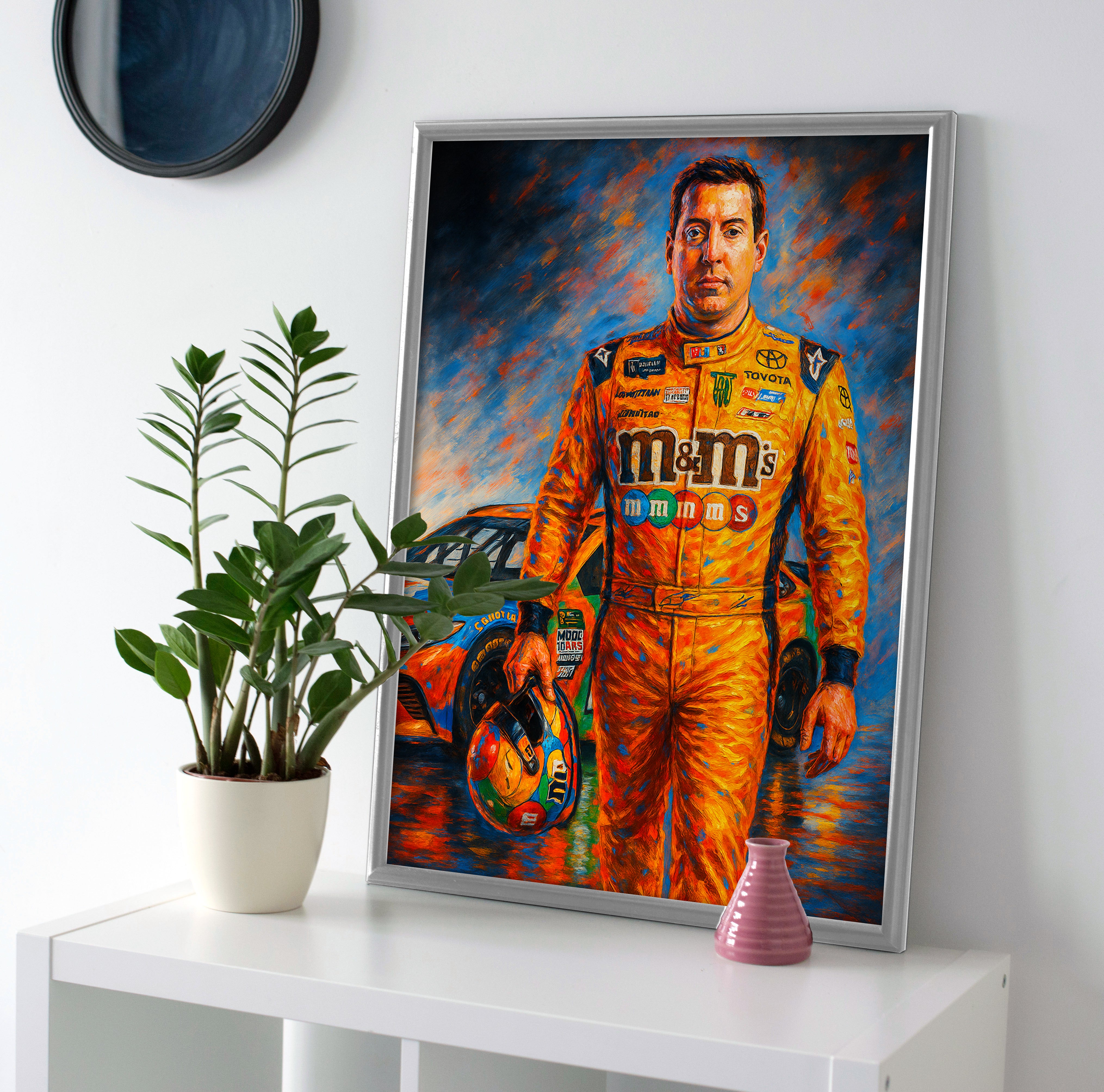 Kyle Busch Painting Poster canvas wall at nascar print decor