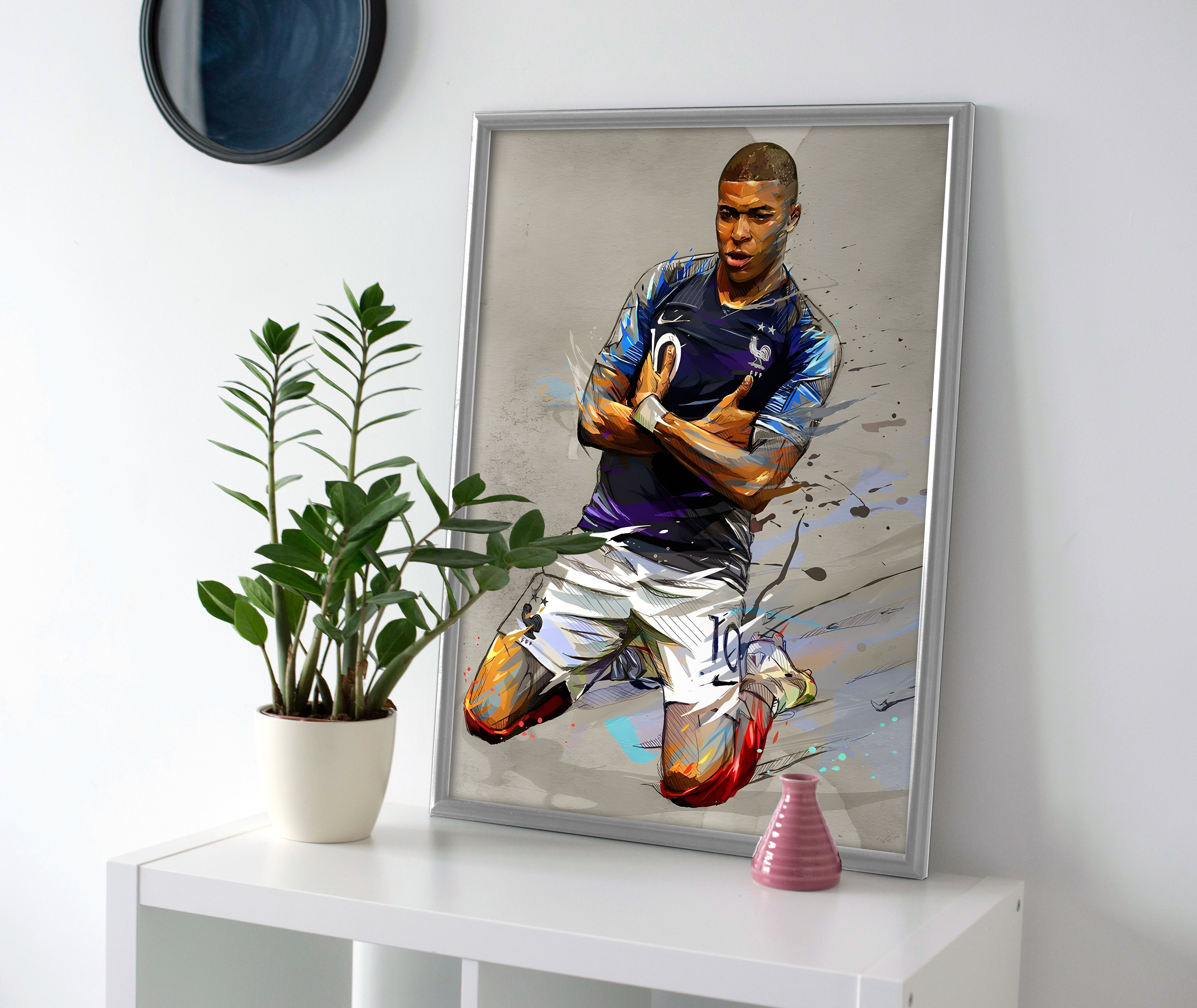 Kylian Mbappe Soccer Poster canvas wall art print painting