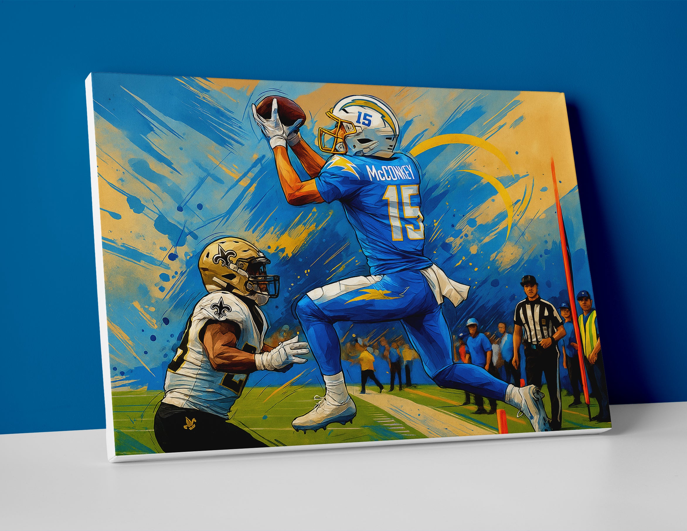 Ladd McConkey Poster canvas painting chargers wall art print decor