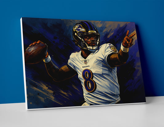 Lamar Jackson ravens poster canvas wall art print painting