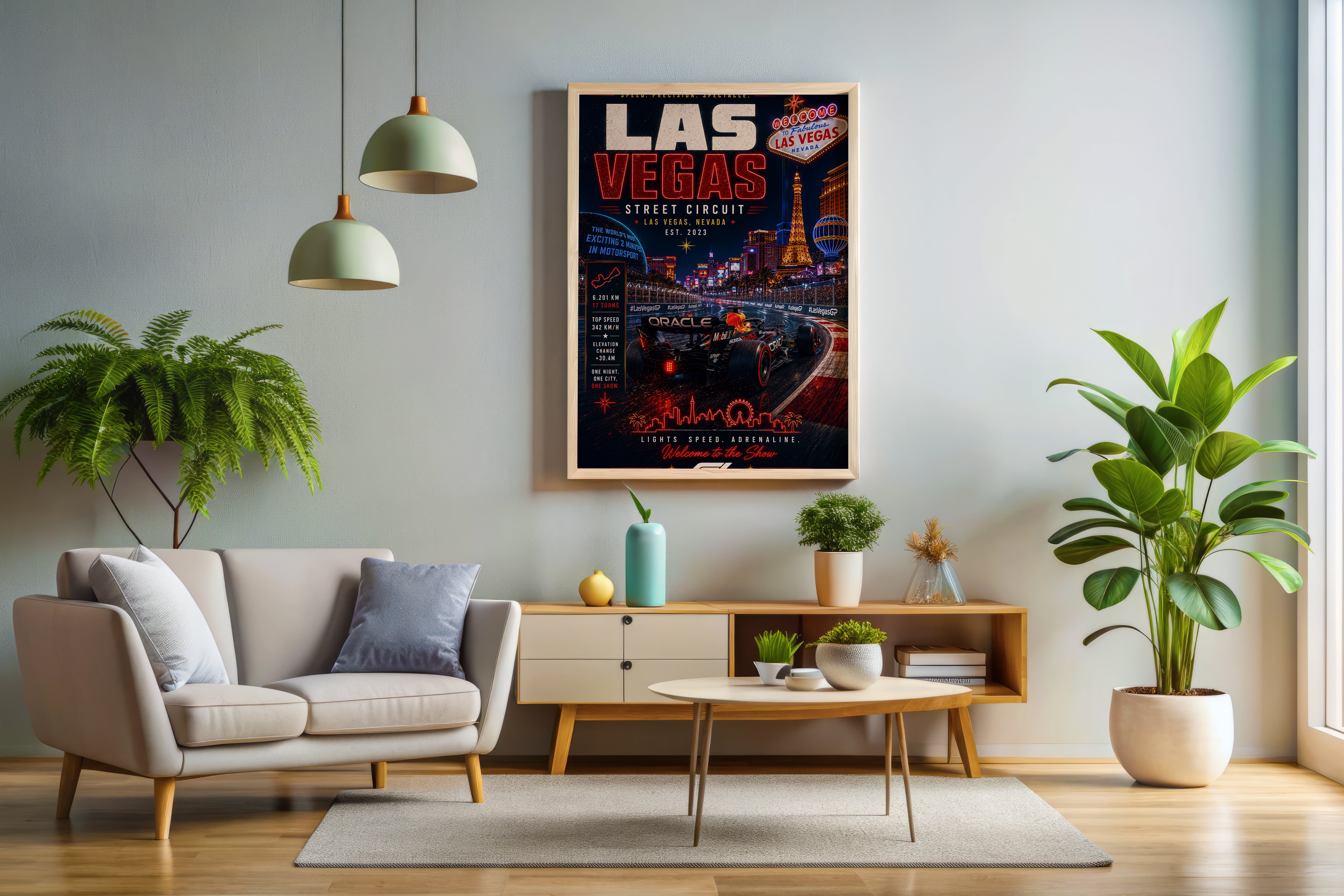 Las Vegas Street Circuit Vertical Racing Poster & Canvas