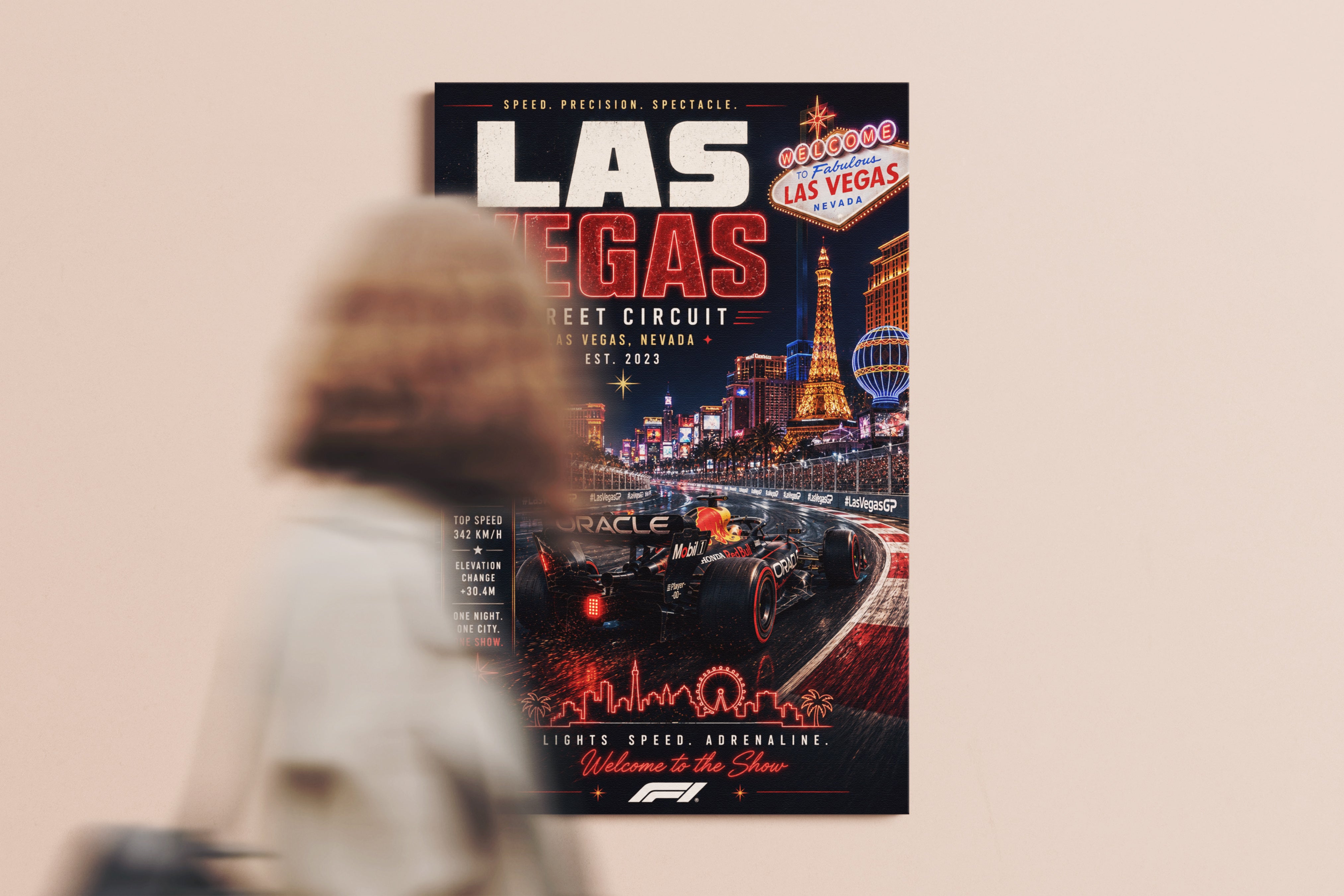 Las Vegas Street Circuit Vertical Racing Poster & Canvas