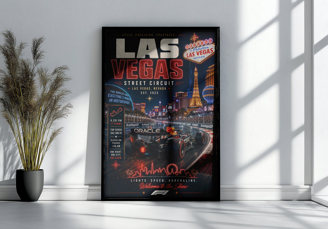 Las Vegas Street Circuit Vertical Racing Poster & Canvas
