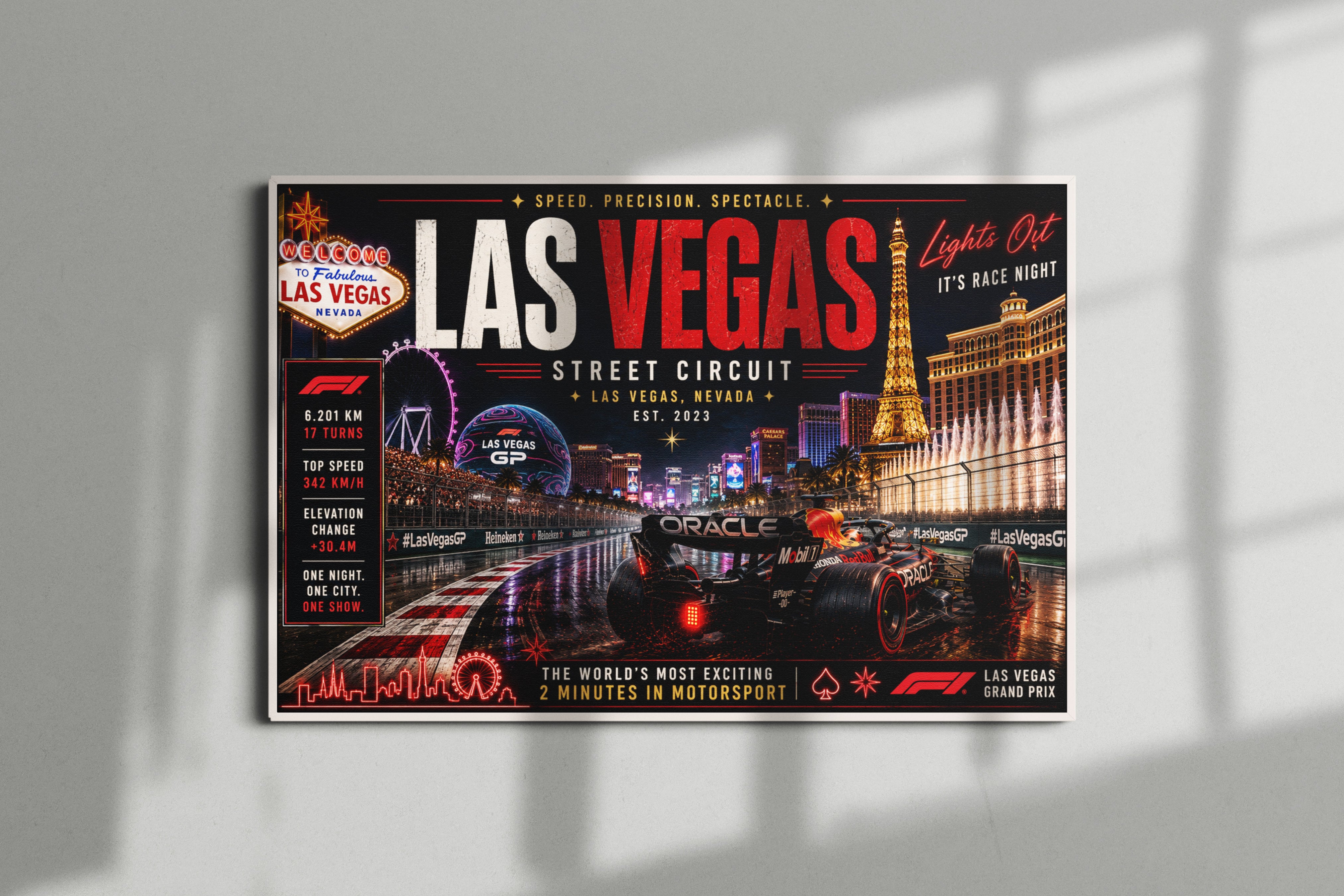 Las Vegas Street Circuit F1 Racing Poster & Canvas