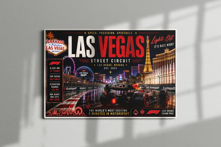 Las Vegas Street Circuit F1 Racing Poster & Canvas