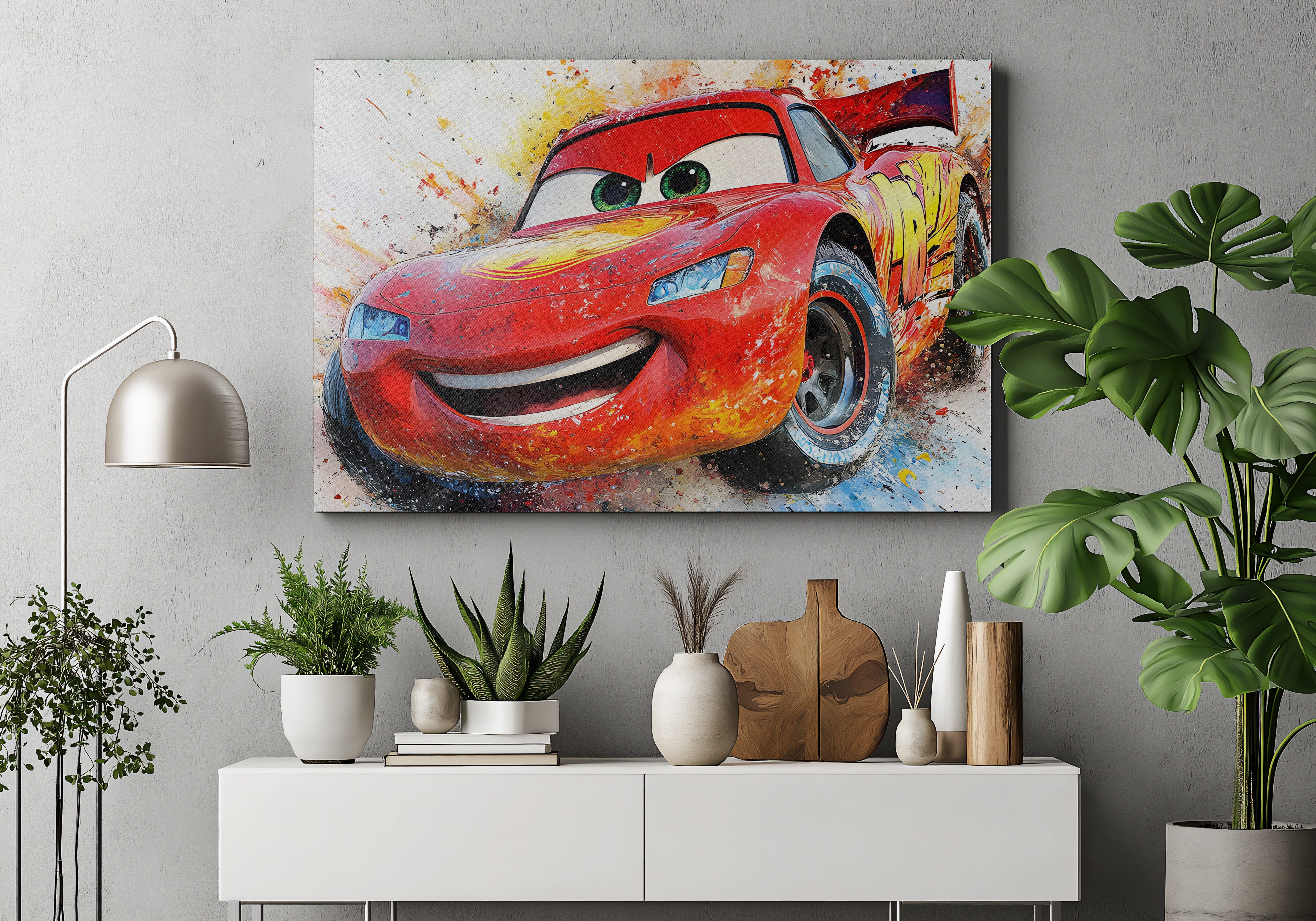 Lightning McQueen Poster or Canvas Wall Art cars movie