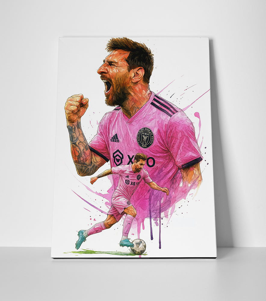 Lionel Messi Miami Painting Poster canvas wall art artwork print decor