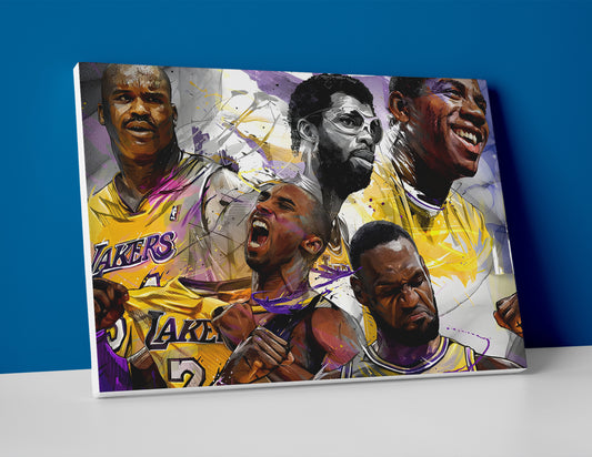 Los Angeles Lakers Legends Poster canvas wall art print painting