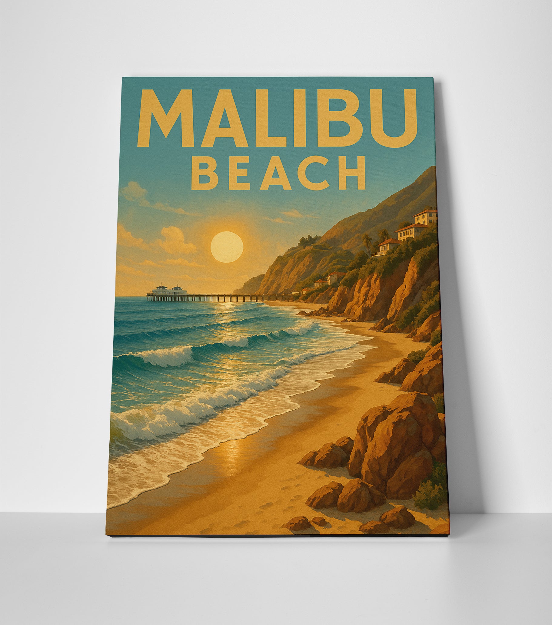 Malibu Beach poster canvas art decor