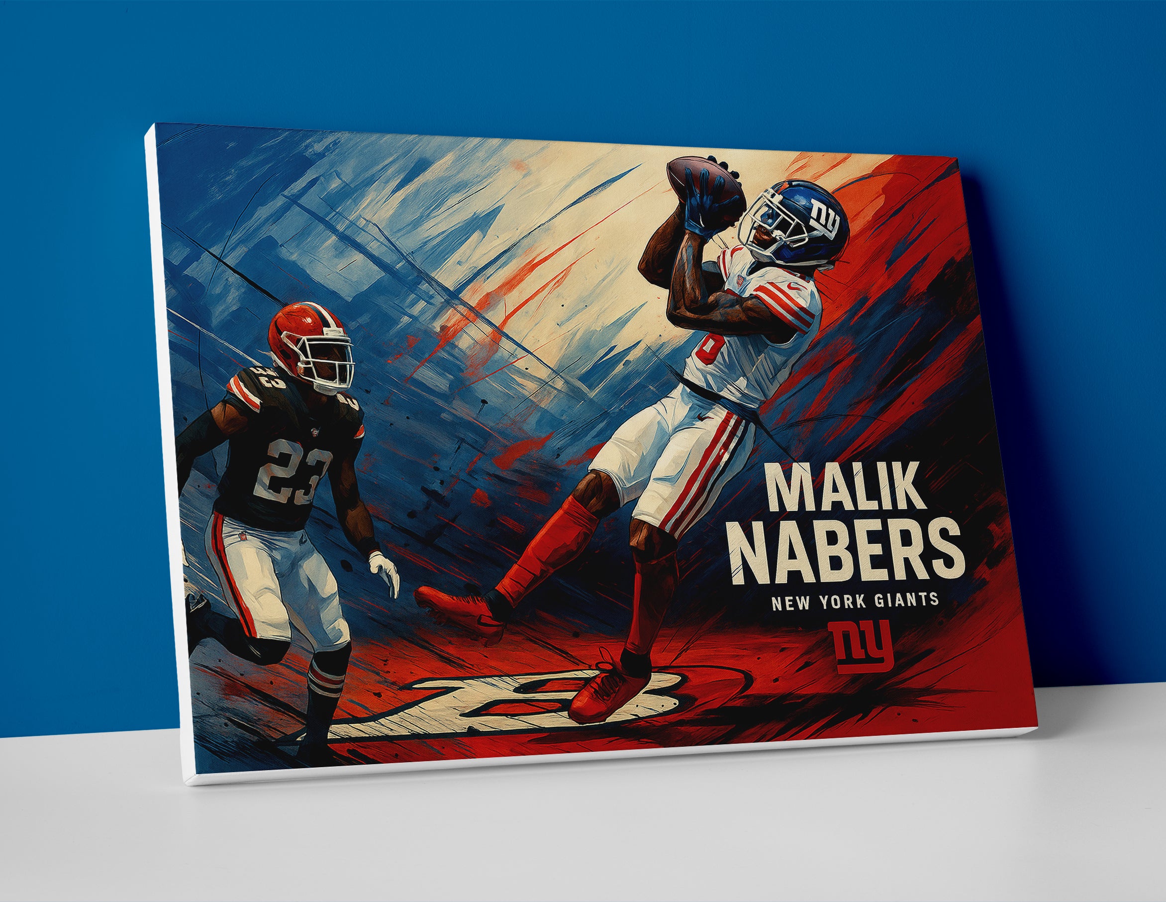 Malik Nabers poster painting canvas wall art print ny giants