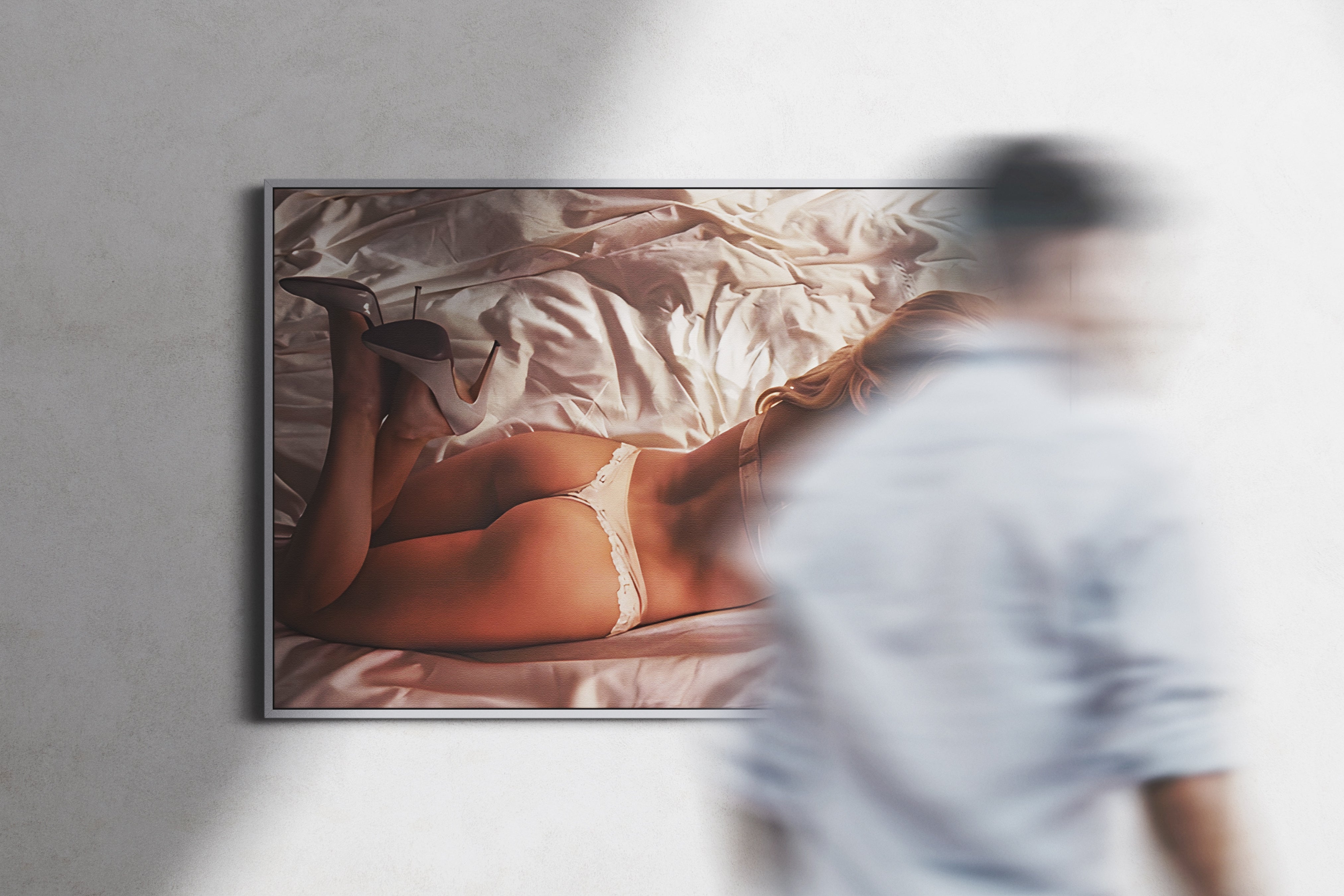 Margot Robbie Bed Poster or Canvas Wall Art print decor