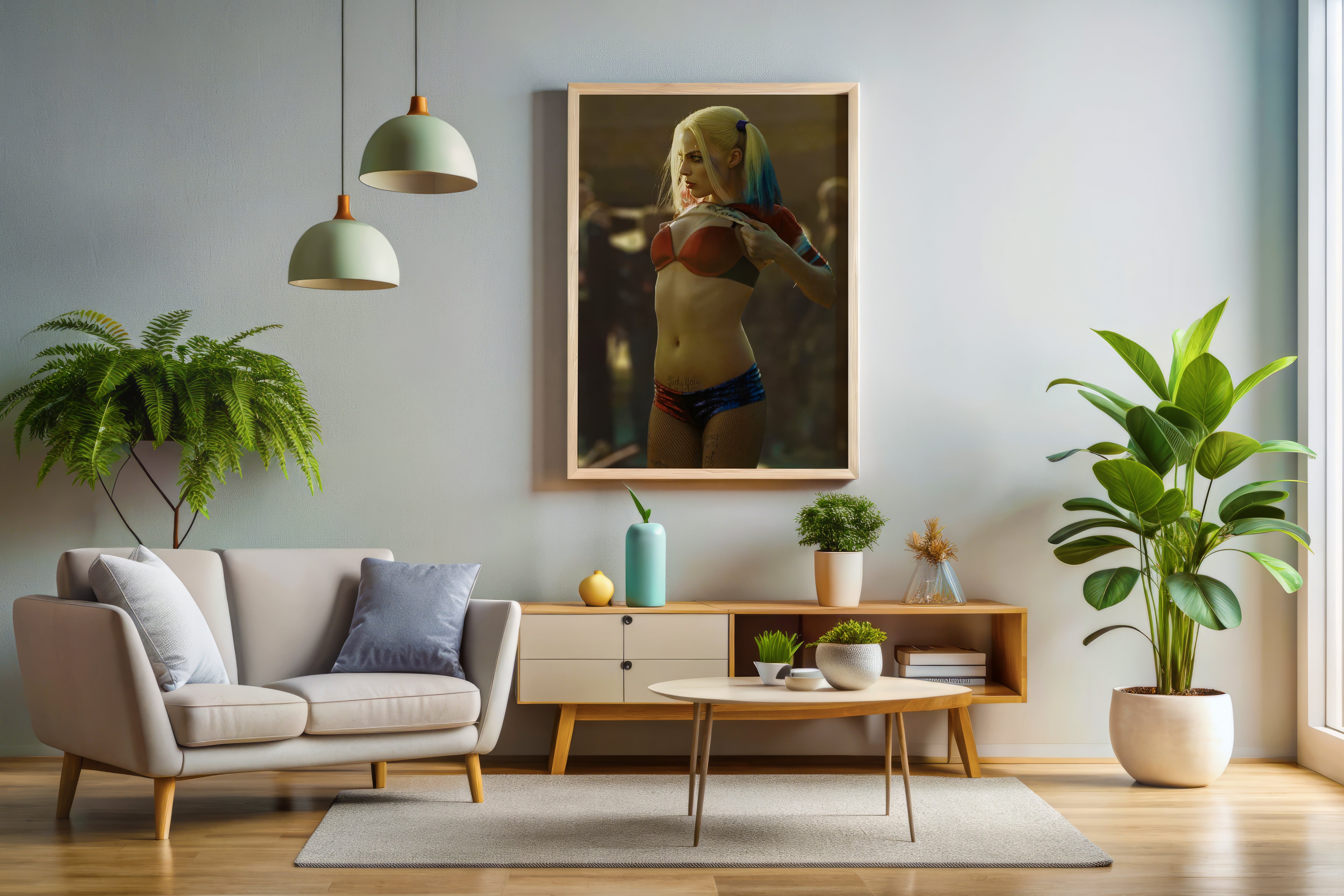 Margot Robbie Harley Quinn Movie Poster or Canvas Wall Art print decor