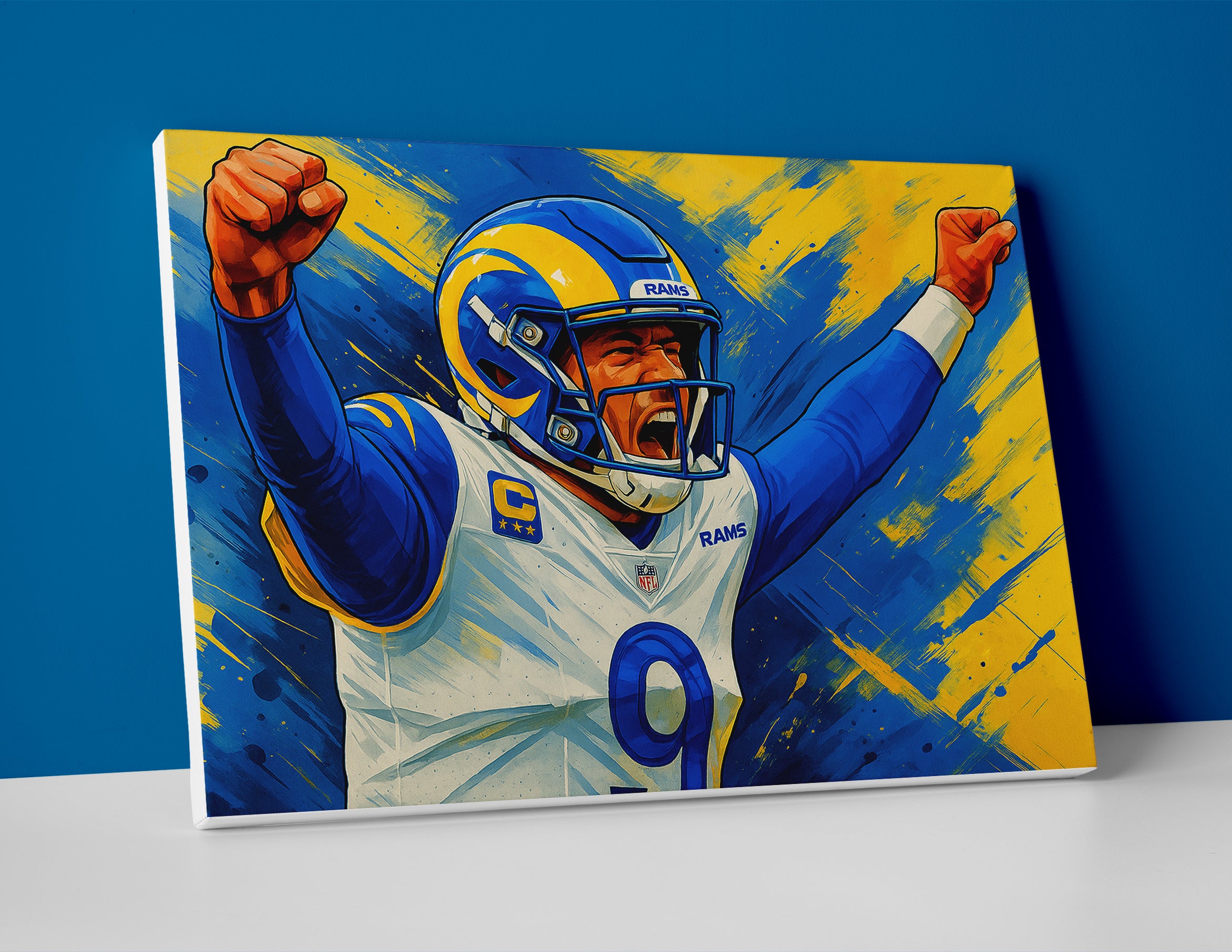 Matthew Stafford Poster painting canvas wall art print