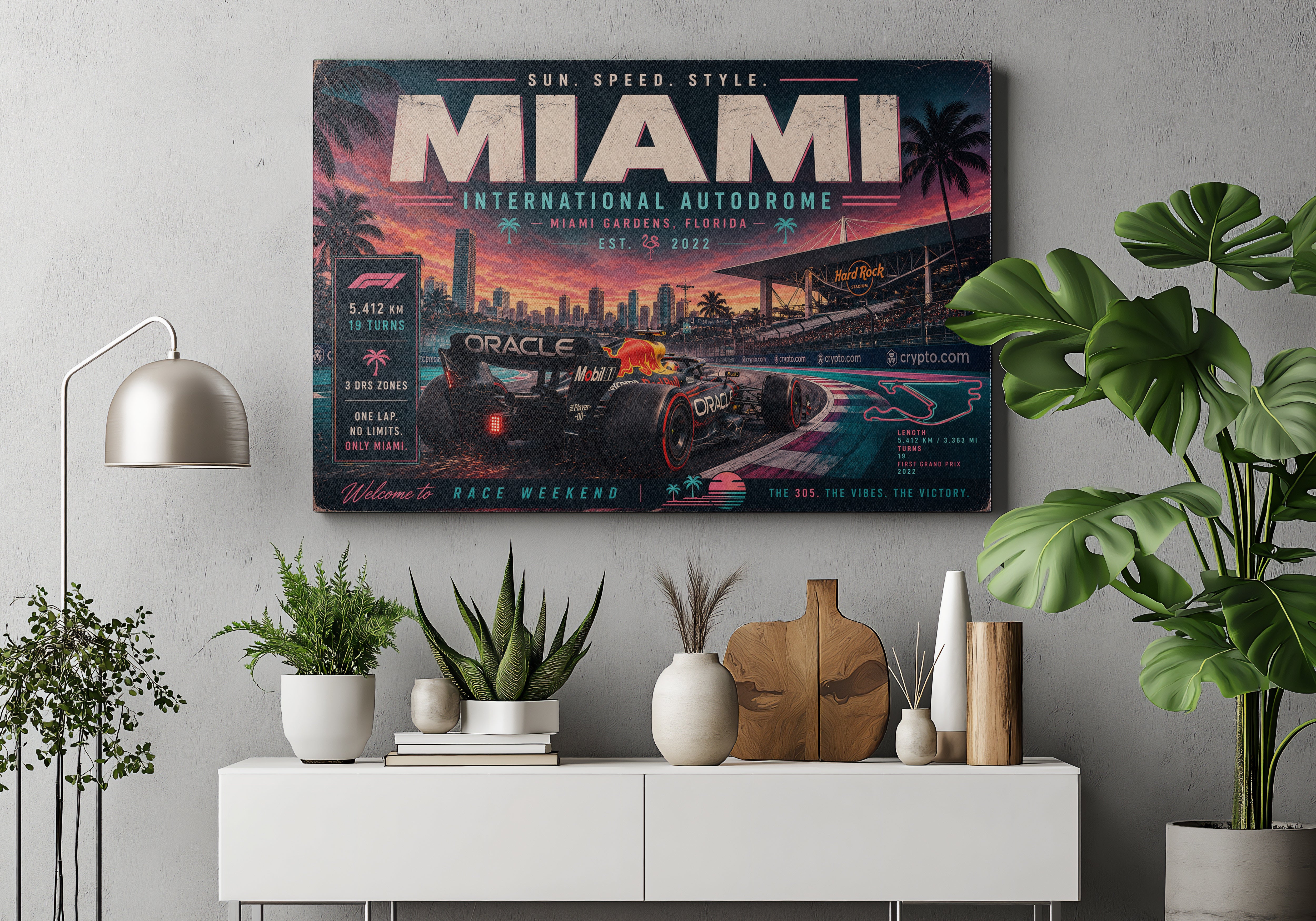 Miami F1 Racing Poster & Canvas – Miami International Autodrome Motorsport Wall Art