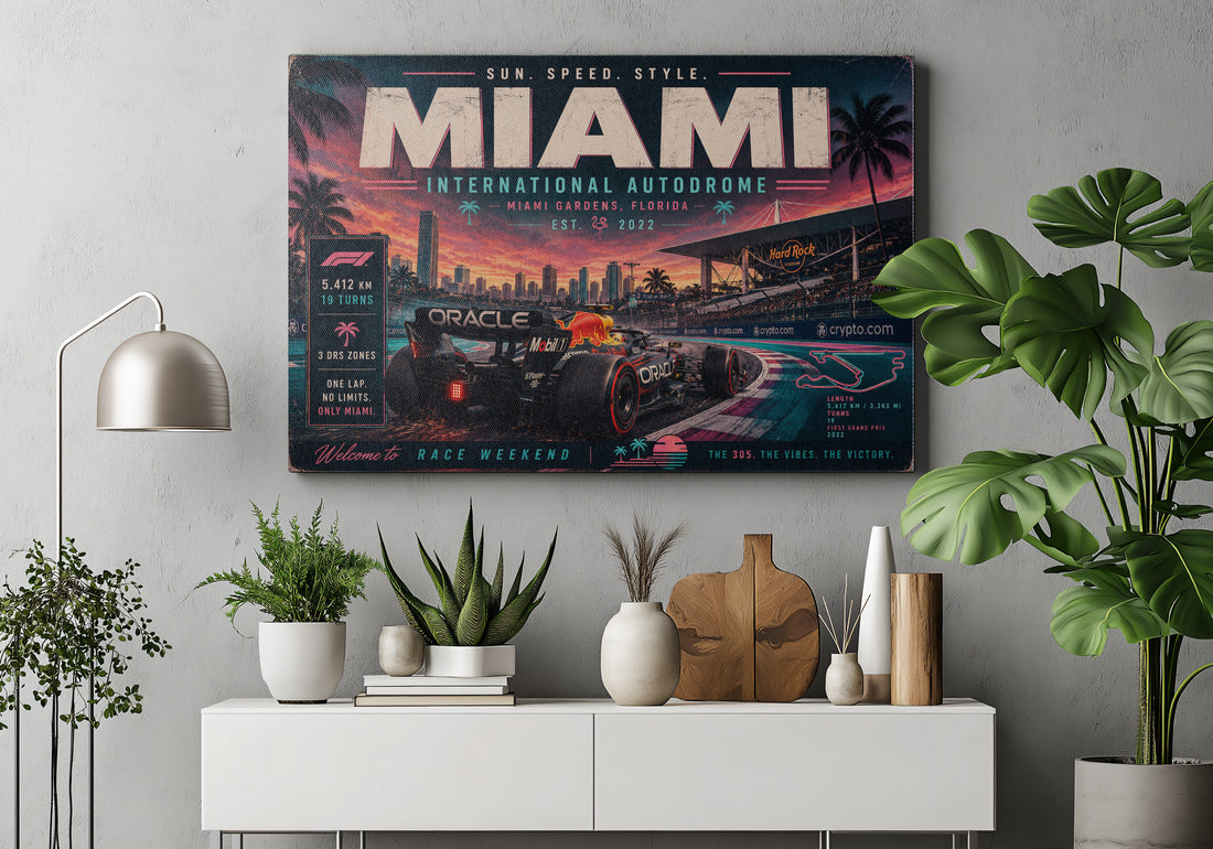 Miami F1 Racing Poster & Canvas – Miami International Autodrome Motorsport Wall Art
