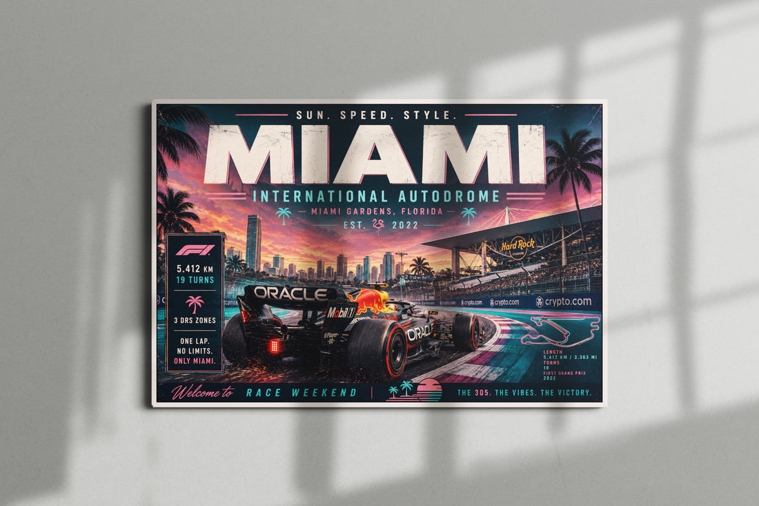 Miami F1 Racing Poster & Canvas – Miami International Autodrome Motorsport Wall Art