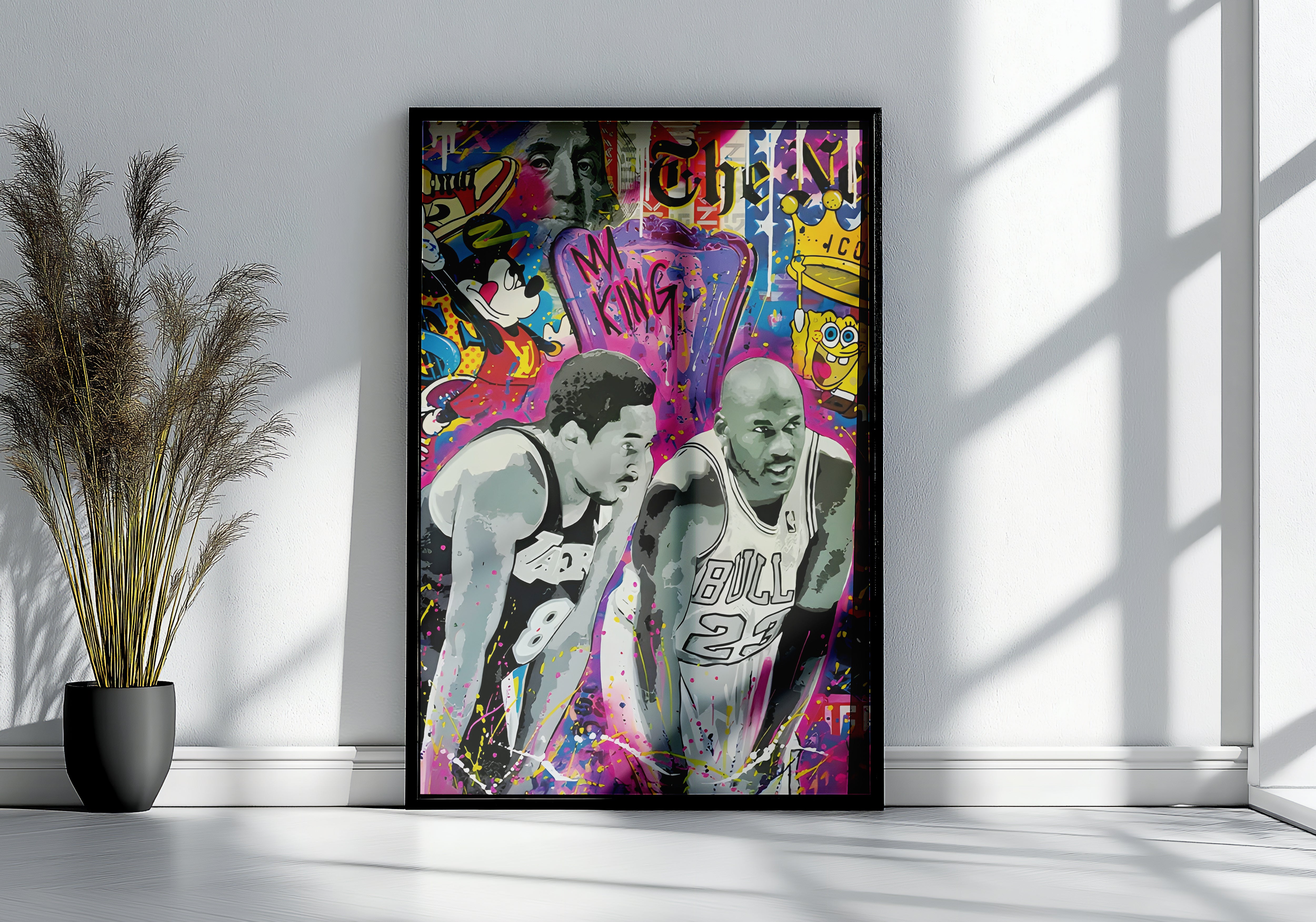 Michael Jordan Kobe Bryant Poster or Canvas Wall Art