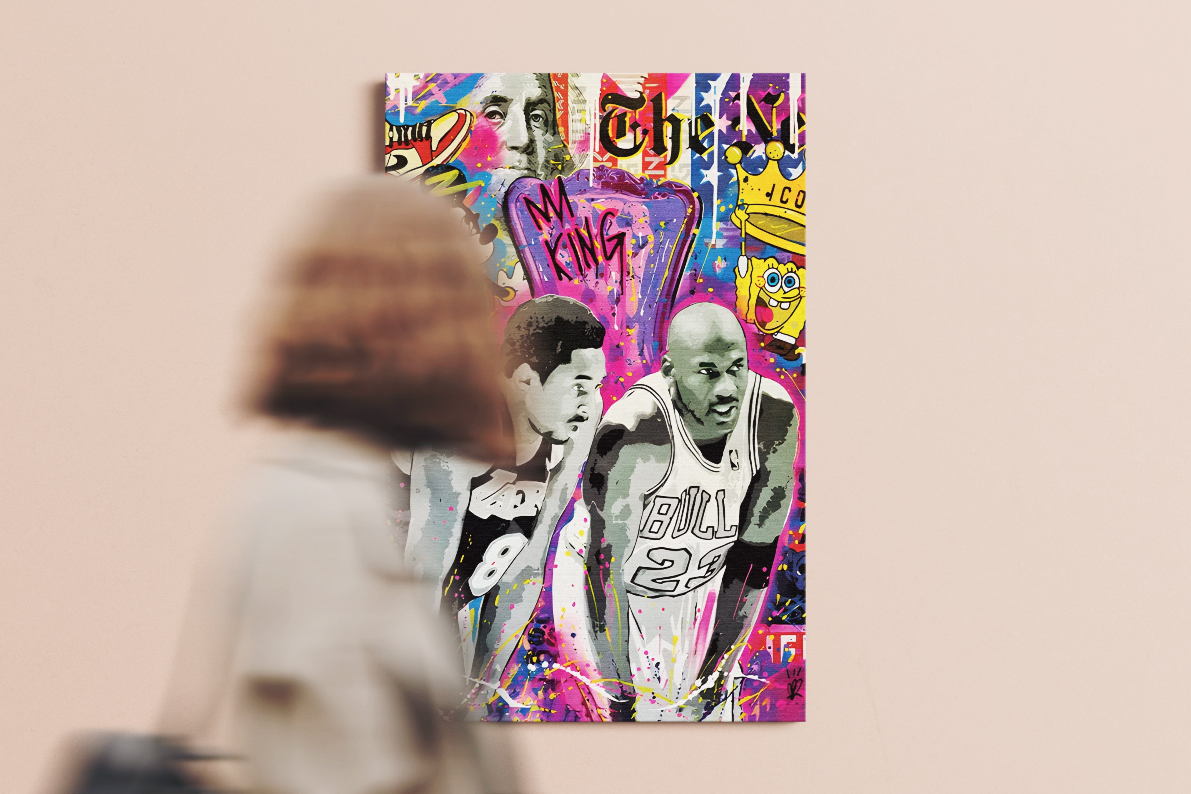 Michael Jordan Kobe Bryant Poster or Canvas Wall Art print
