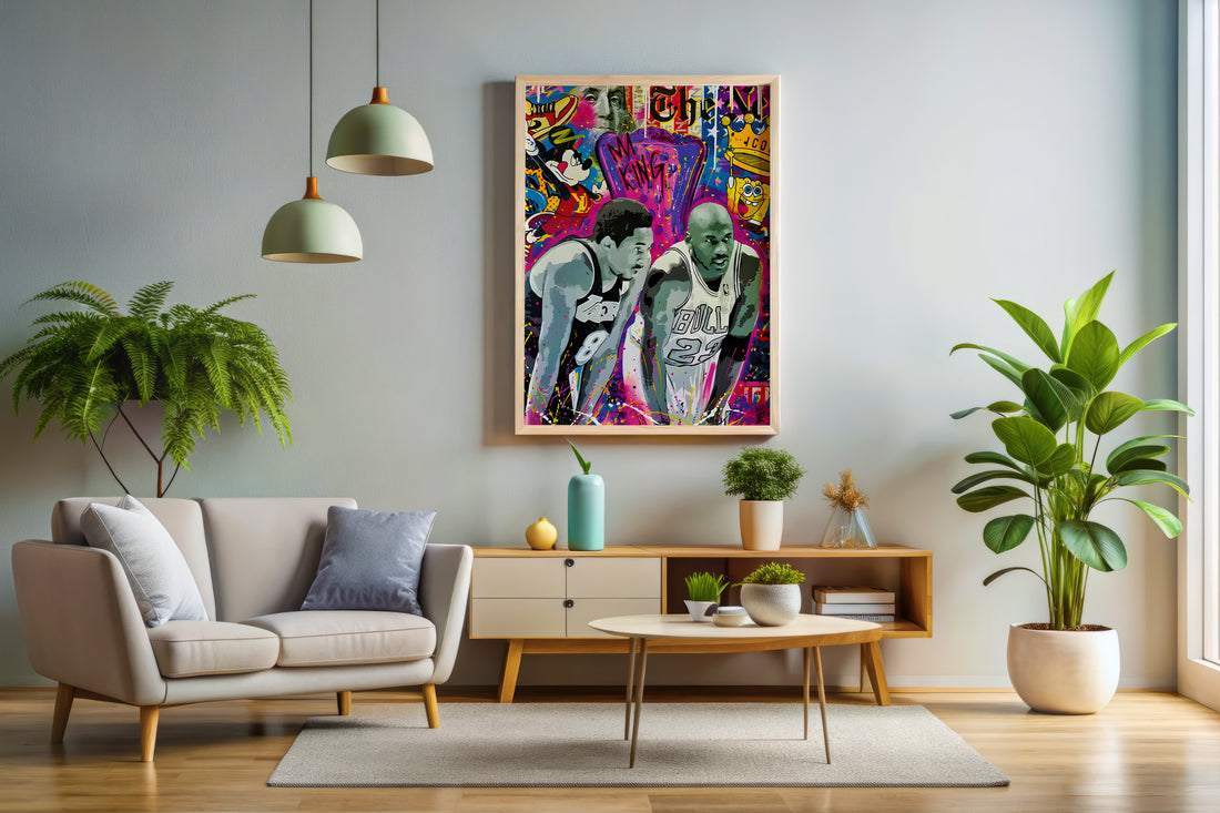 Michael Jordan Kobe Bryant Poster or Canvas Wall Art print artwork