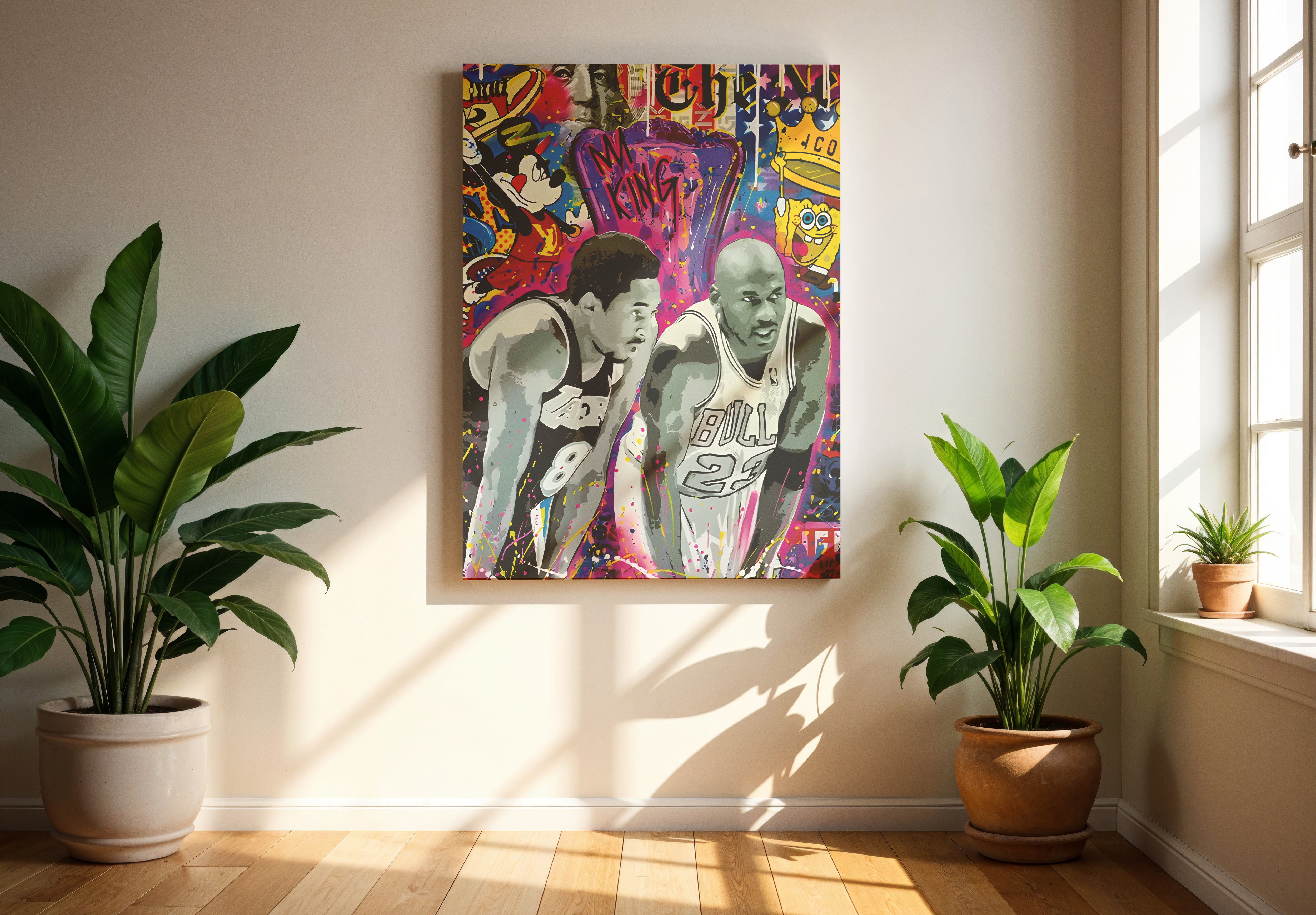 Michael Jordan Kobe Bryant Poster or Canvas Wall Art print artwork decor