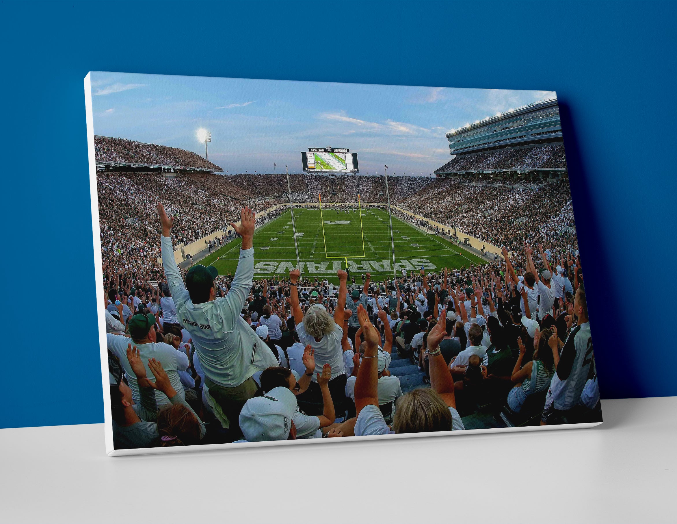 Michigan State football stadium poster canvas wall art print spartans decor