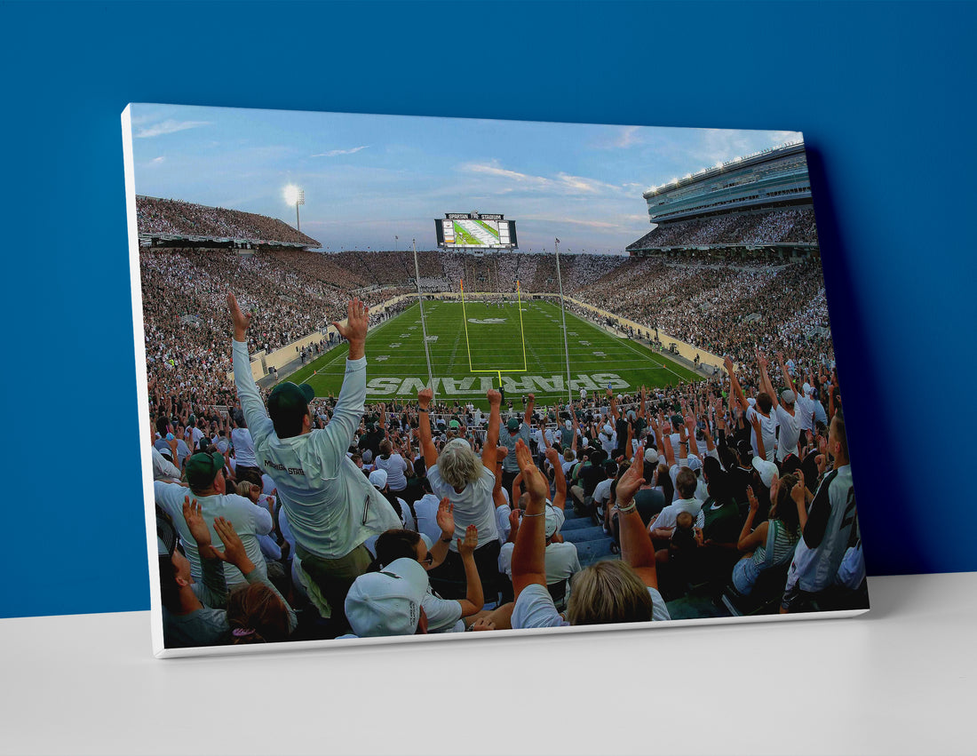 Michigan State football stadium poster canvas wall art print spartans decor