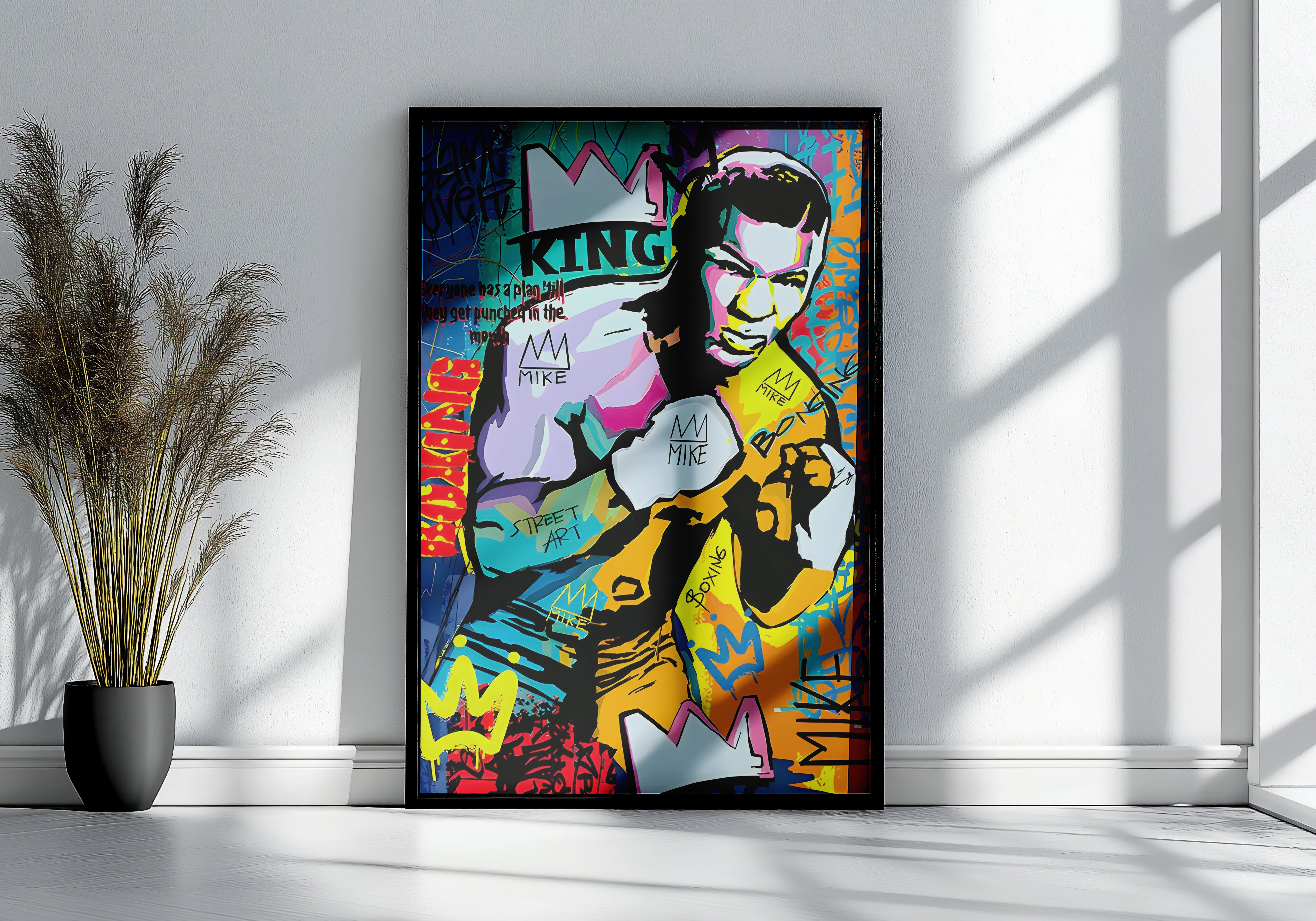 Mike Tyson Graffiti Poster or Canvas Wall Art