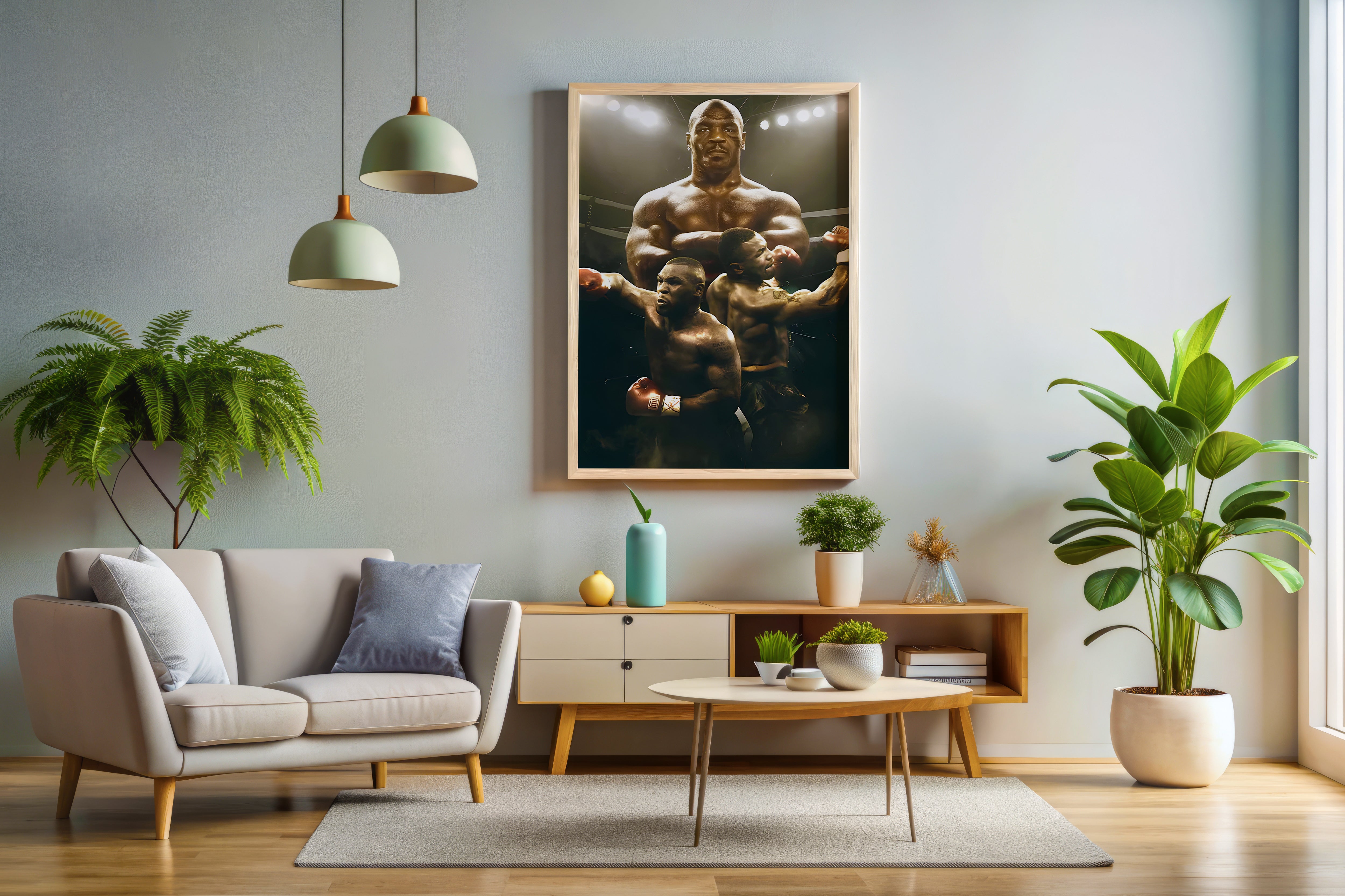 Mike Tyson Lights Poster or Canvas Wall Art print decor