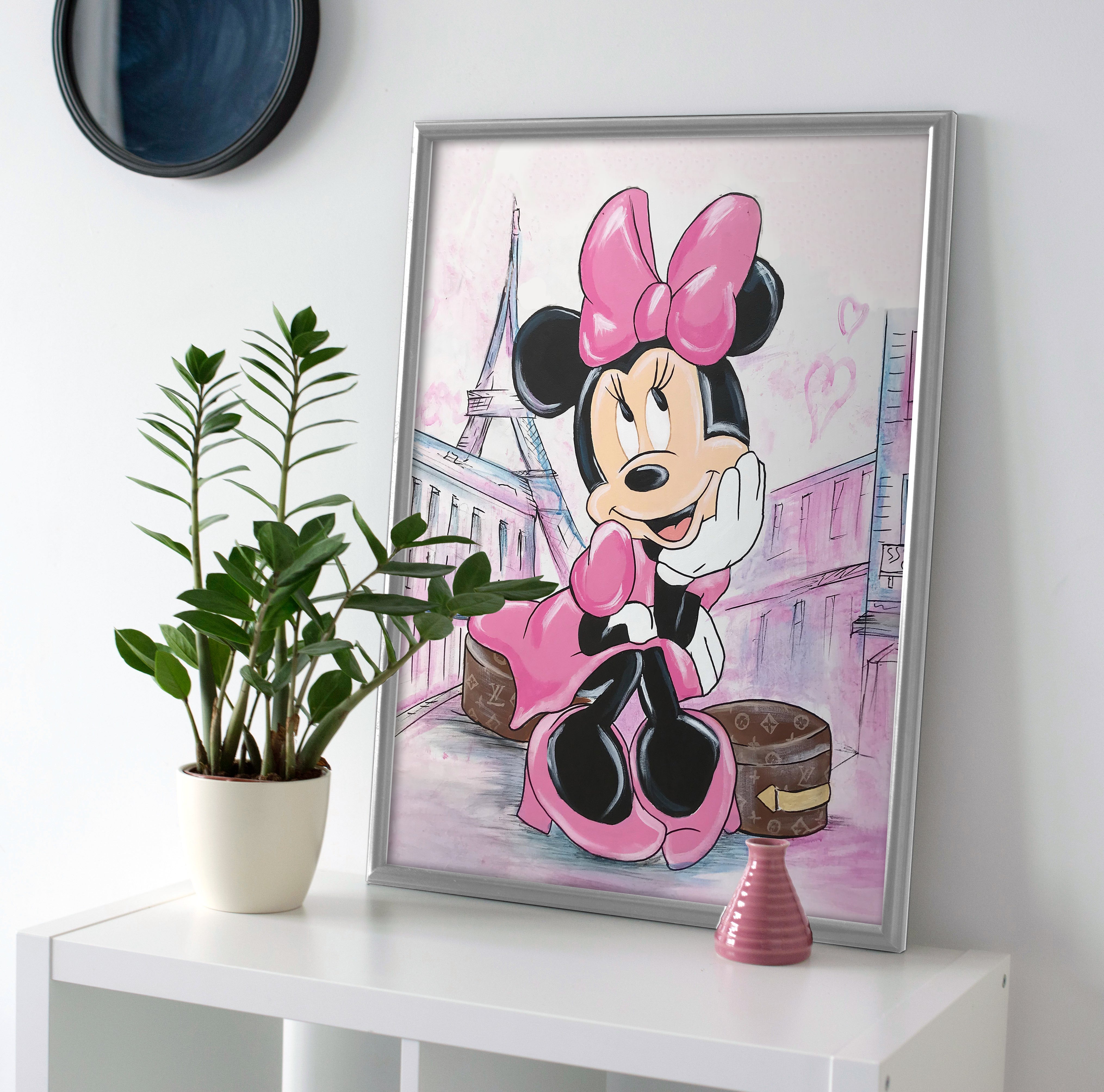 Minnie Mouse Art Poster or Canvas Print Wall Art paris france