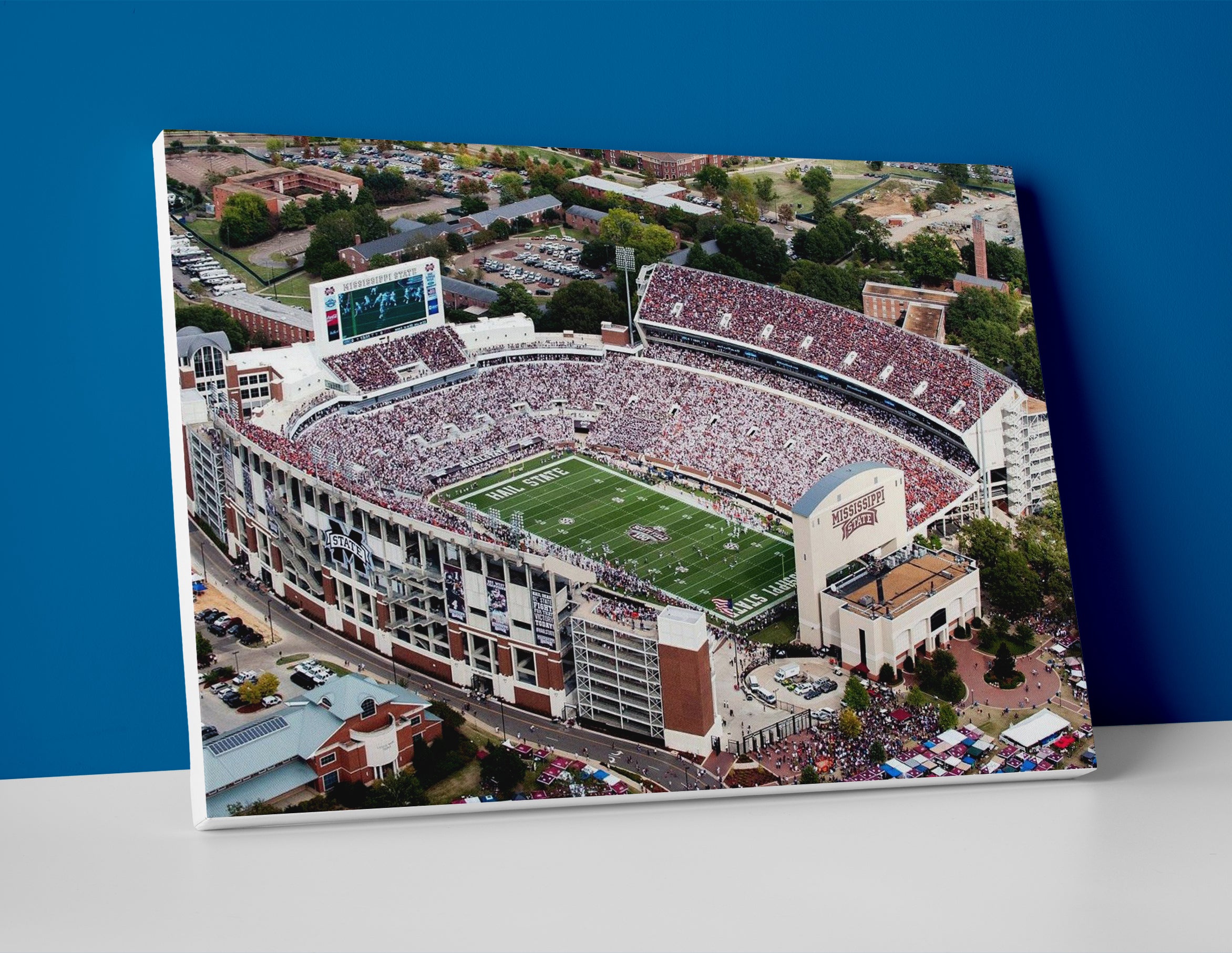 Mississippi State football stadium poster canvas wall art